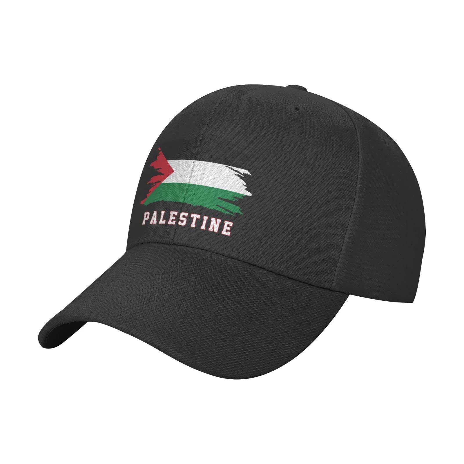 Pelnyc Unisex Black Palestine Flag Cool Palestinian Fans Baseball Cap Running Sport Travel Hat Adjustable Patriotic Caps