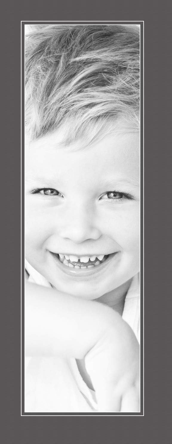 8x27 Cinder / Charcoal Custom Mat for Picture Frame with 4x23 opening size