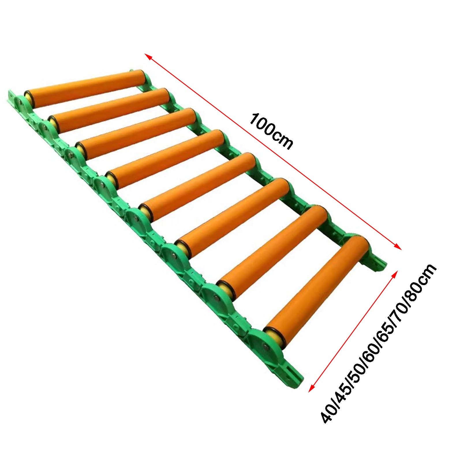 Kit de cinta transportadora industrial de PVC, transportador de rodillos extensible, transportador recto de doble rodillo no alimentado para almacenes y fábricas (100 x 50 cm)