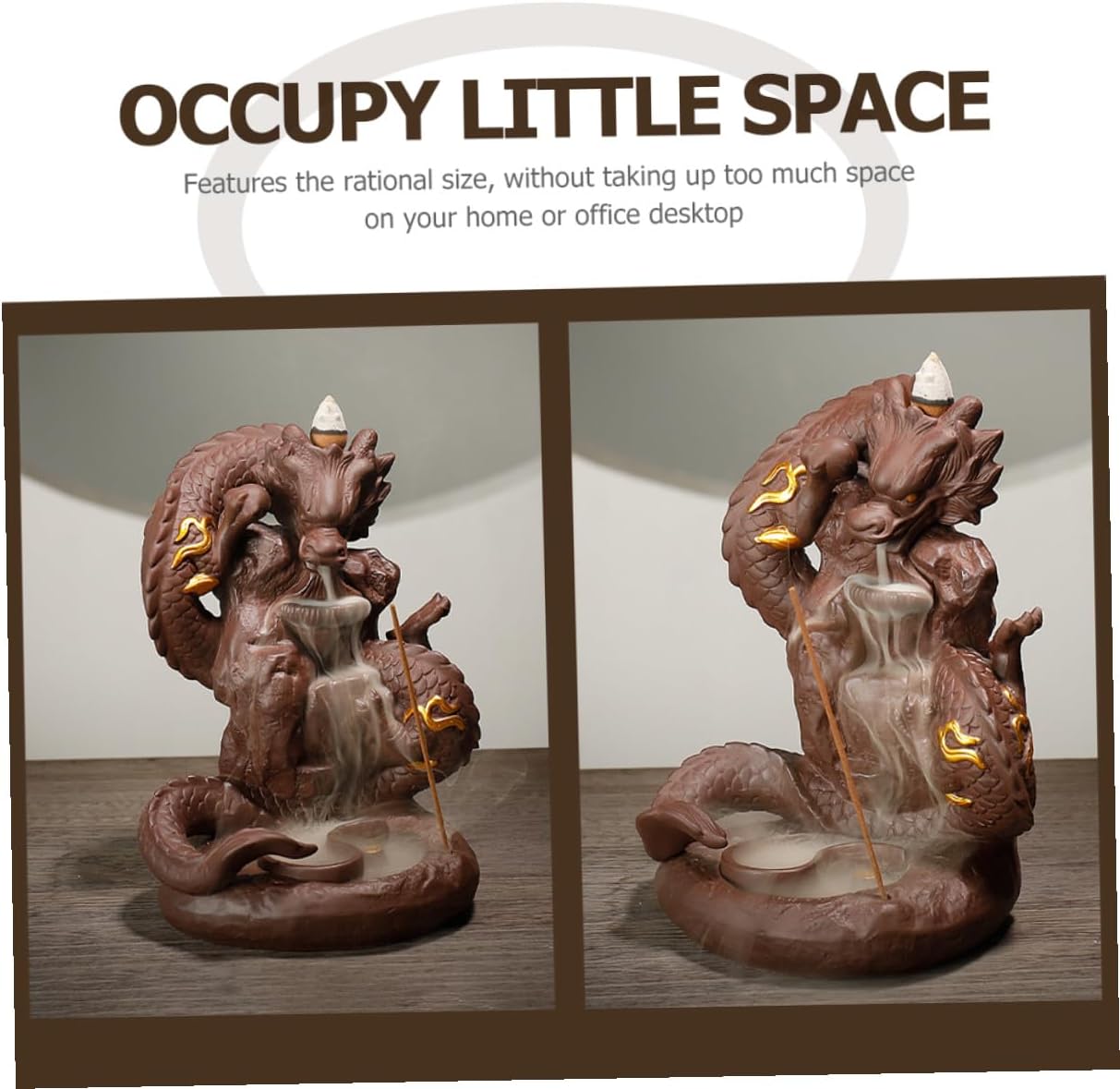 Lurrose Purple Clay Backflow Incense Burner Decorative Censer Purple Clay Craft Incense Holder for Meditation Aromatherapy Home Fragrance