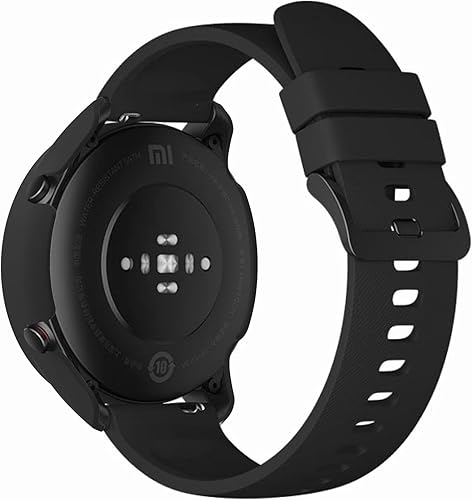 Miniatura 6 de Paquete de 2 fundas con protector de pantalla de vidrio templado compatible con Xiaomi Mi Watch, dureza 9H 360, carcasa de PC completa negra + funda