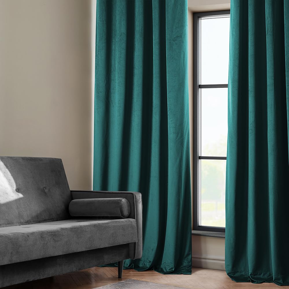 HPD Half Price Drapes Heritage Plush Velvet Curtains 84 Inches Long Room Darkening Curtains for Bedroom & Living Room 50W x 84L - Image 4