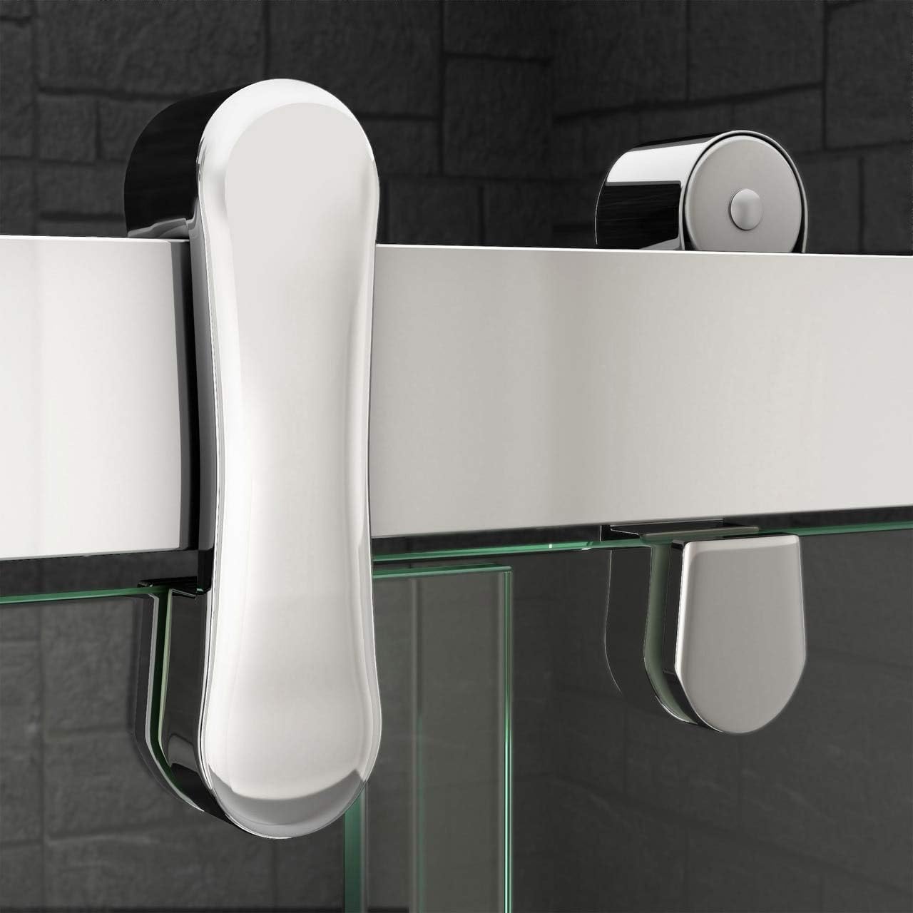 Cavalier 60" Polished Stainless Steel Frameless Sliding Shower Door