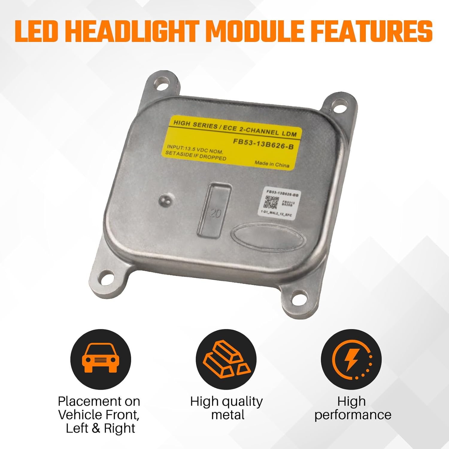 Headlight Headlamp Ballast Control Module Unit Compatible with Ford Explorer 2.3L 3.5L 2016-2019 Replace FB5Z13C788B FB5313B626B HB5313B626BA FB5313B626BB FB5313B626BC