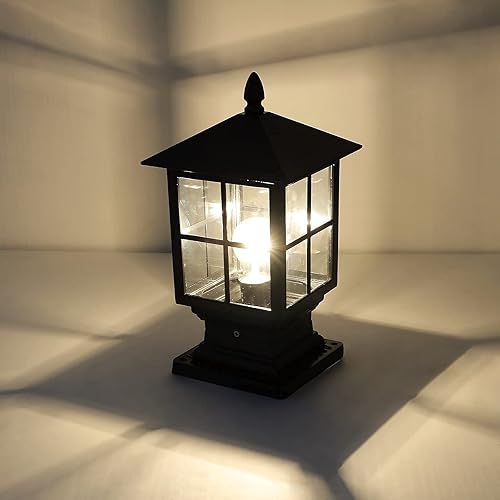 Miniatura 6 de SLAWA Lámpara de poste al aire libre, moderna luces de columna para exteriores IP54, luces de pilar de aluminio impermeables para exteriores, para