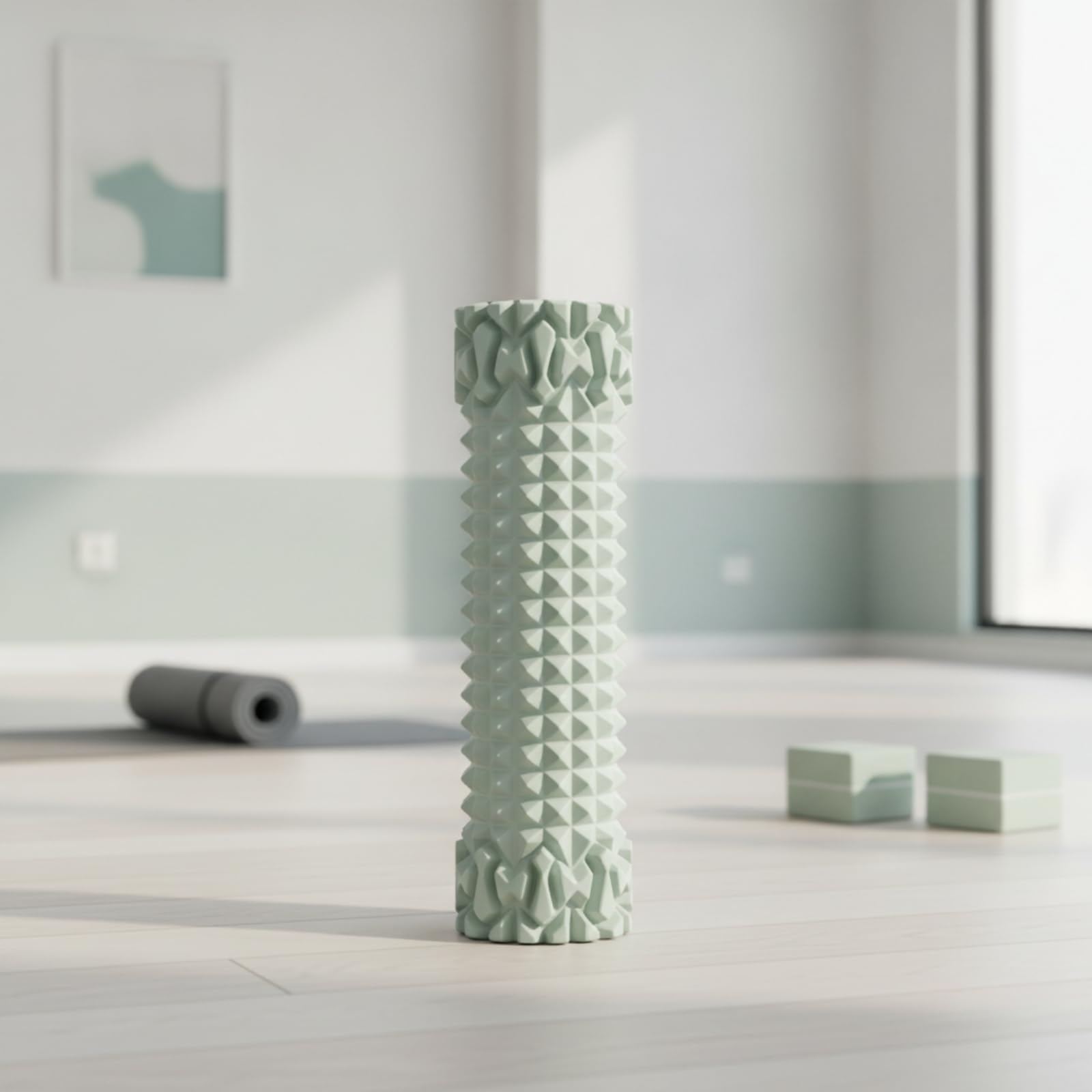 Massage-Foamroller strukturiert strukturierte Schaumstoffrolle hart dreidimensionalmassagerolle für körper, Schwarz, 50 15cm