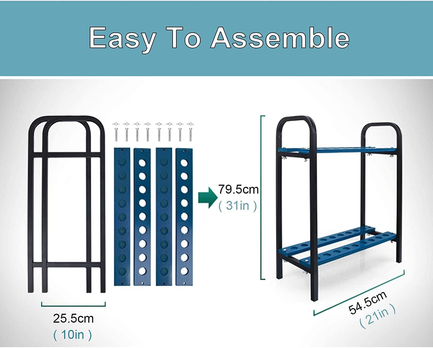 Free Standing Golf Club Display Shelf, 18 Holes Pole Display Stand Metal Golf Putter Stand Storage Holder for Store, Golf Course, Blue
