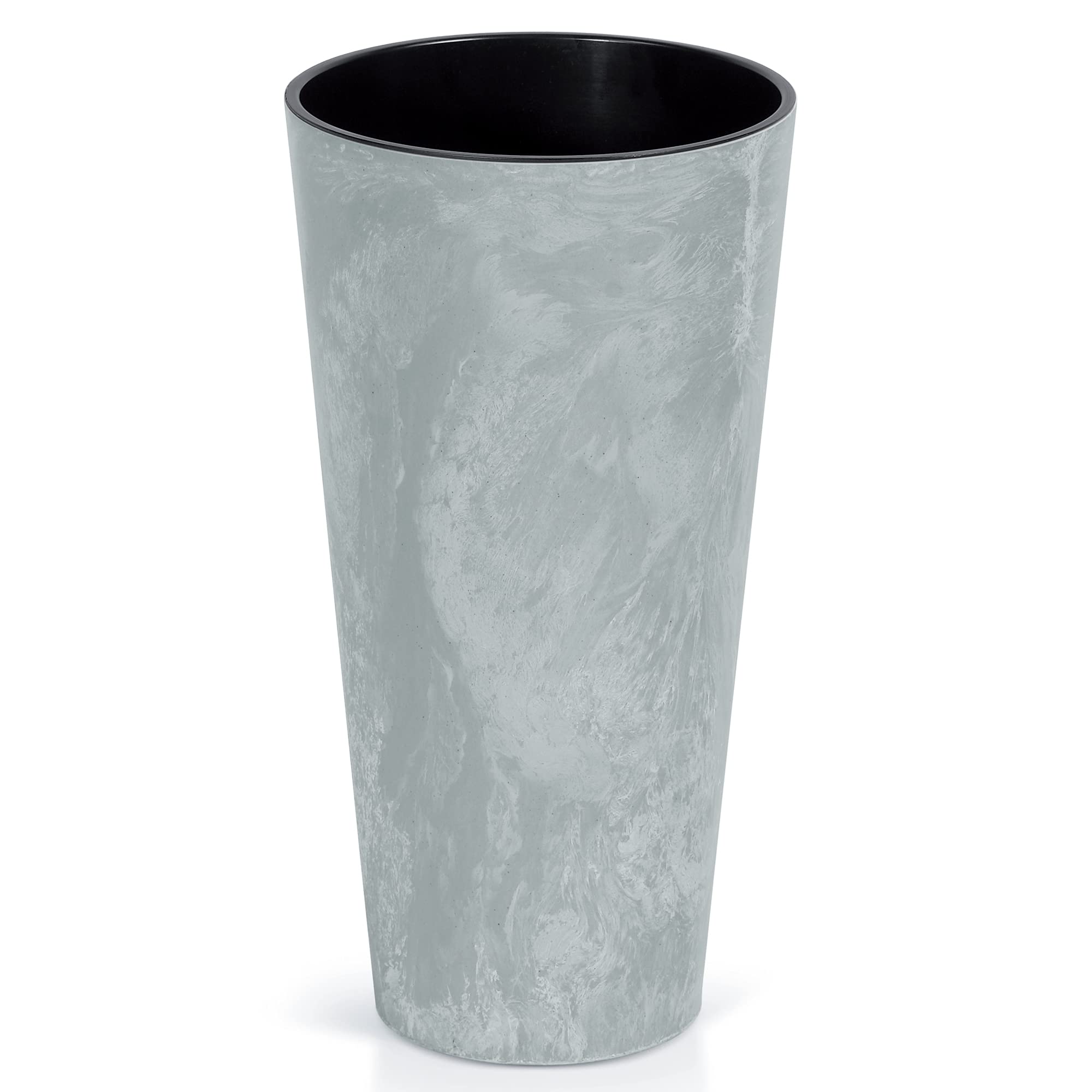 Urbnliving Grey Tall Short Concrete Effect Flower Plant Pot Indoor Outdoor Garden Planters (1, Tall)