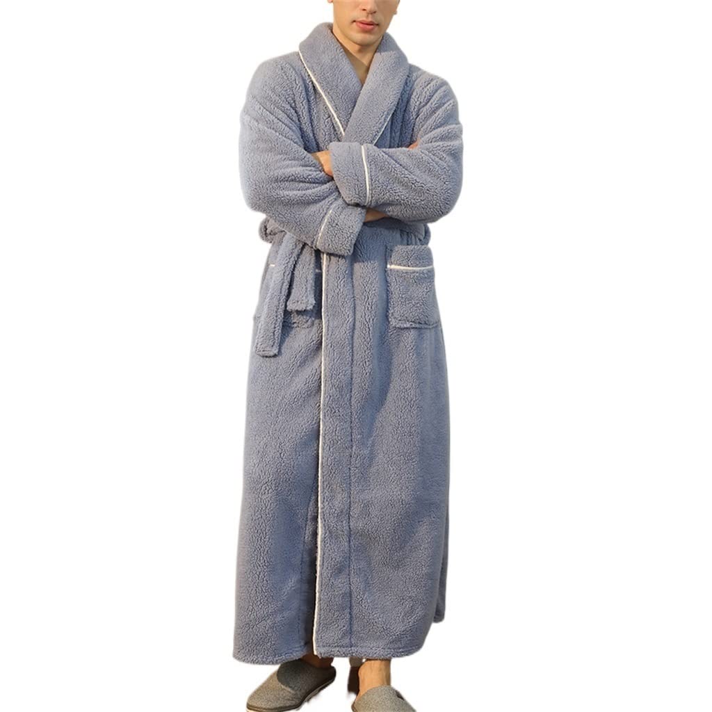 Peignoir de bain bleu chaud à manches longues le cadeau d'hiver parfait en 3XL