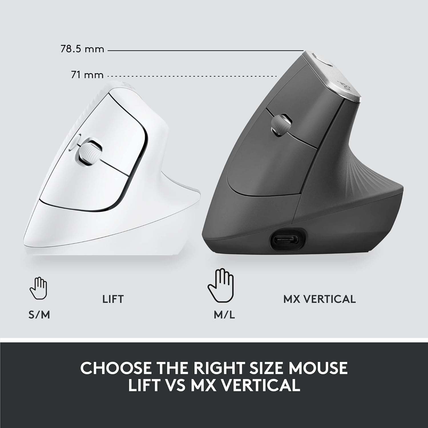 Logitech Lift for Business, Vertical Ergonomic Mouse, Wireless, Bluetooth or Secured Logi Bolt USB, Quiet clicks, Globally Certified, Windows/Mac/Chrome/Linux - Off White