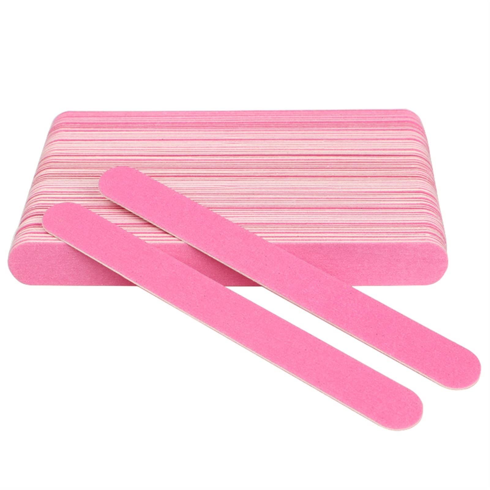 Lima de Uñas,Pulidor de Uñas, 100 Uds papel de lija de madera limas de uñas 180/240 lima de uñas rosa papel de lija