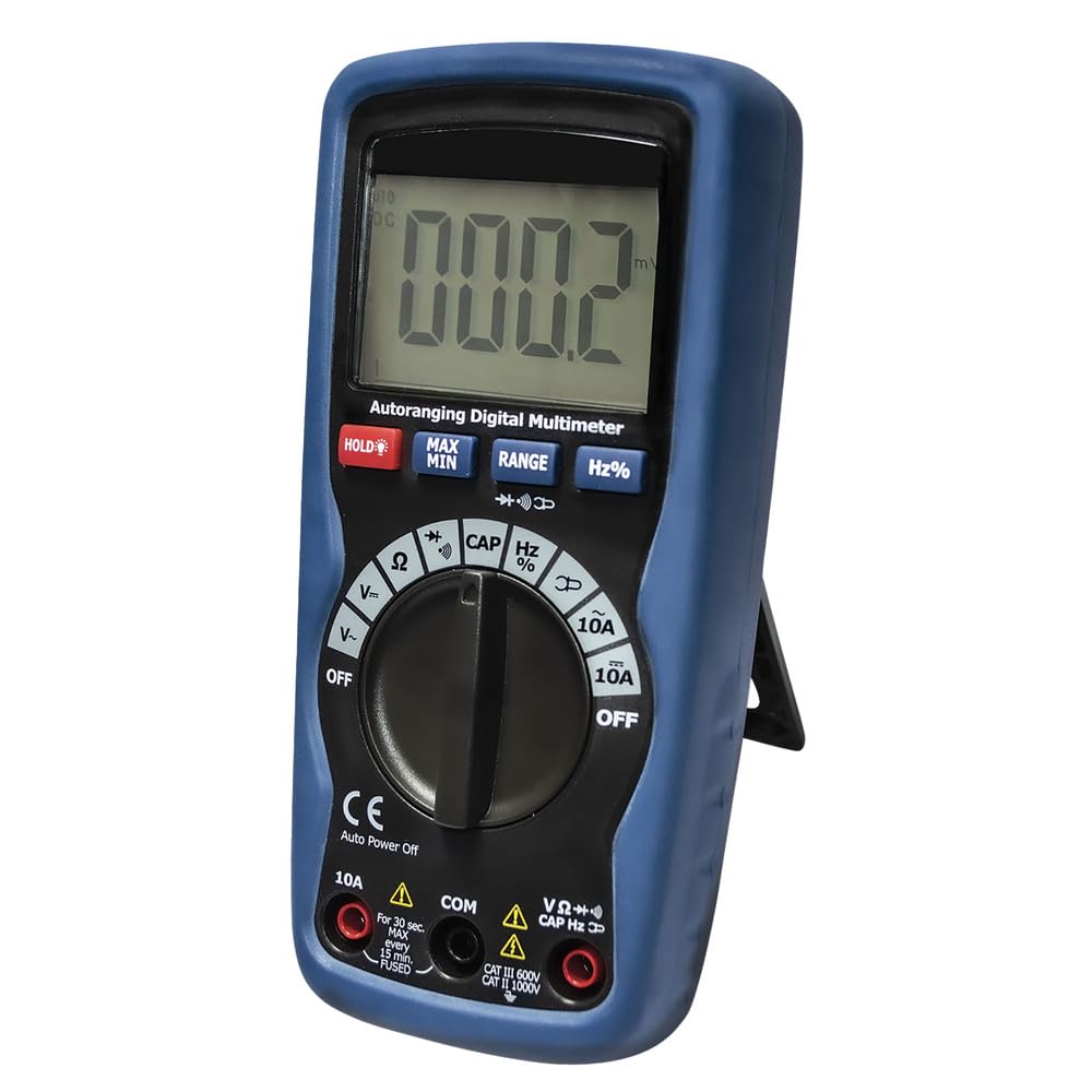 Multimètre digital professionnel, 9 fonctions, 1000V, calibrage auto, fonction sans contact, cat III - Tibelec