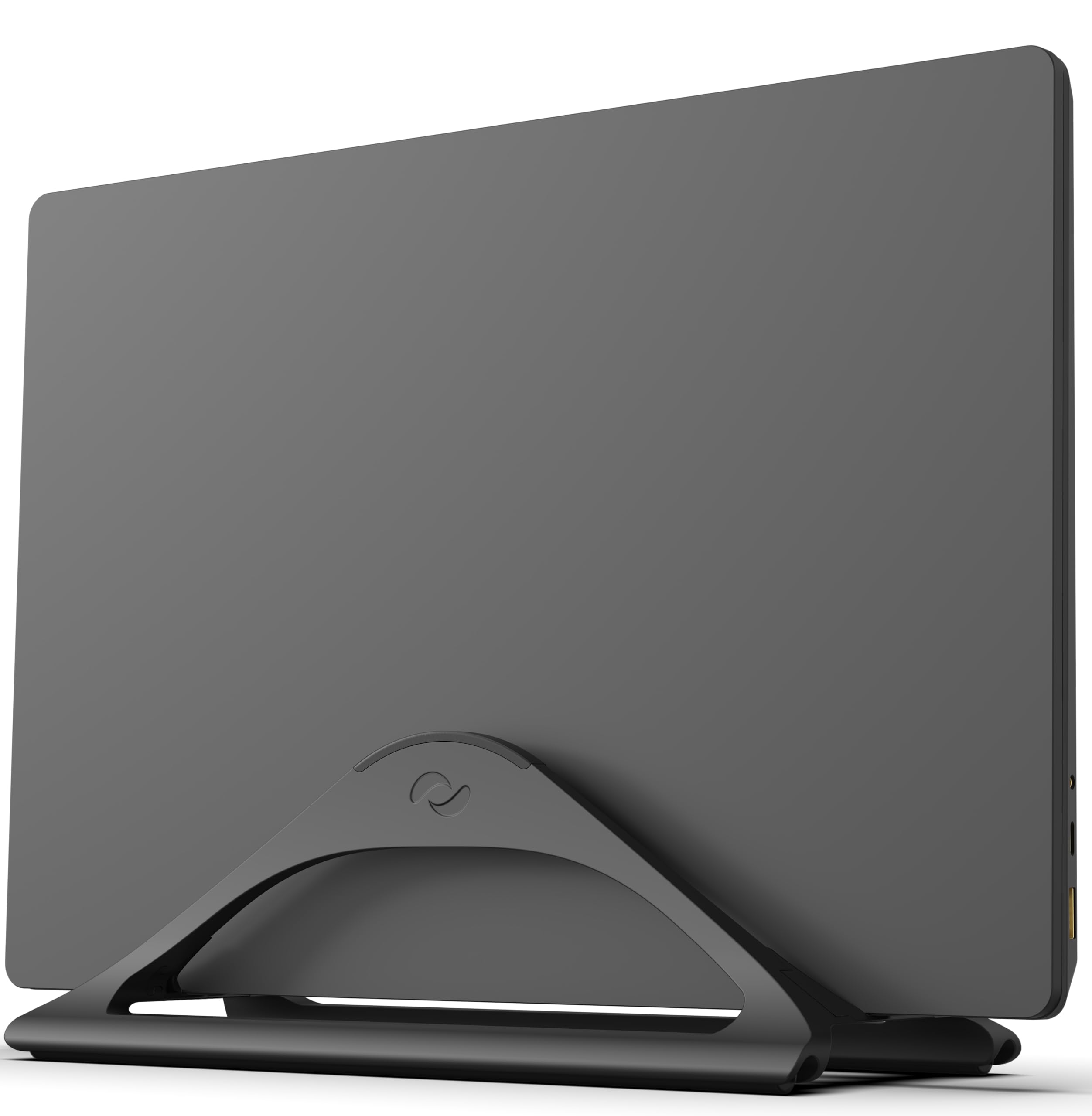 Sponsored Ad – HumanCentric Vertical Laptop Stand for Desks in Matte Black, Upright Adjustable Holder to Dock Apple MacBook, MacBook Pro, and Other Laptops to Organize Work & Home Office, Automatic Grip