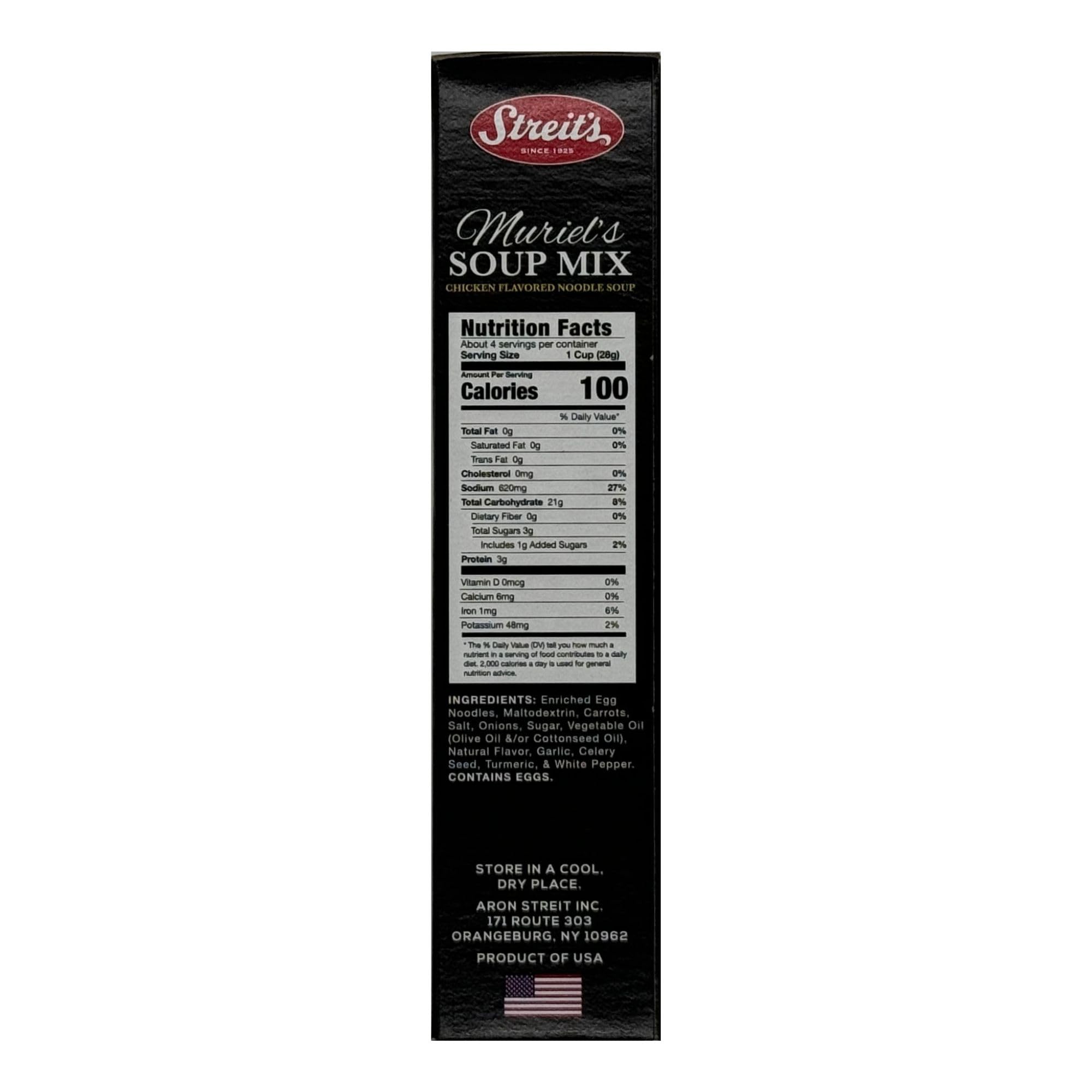 Streit's Chicken Noodle Soup - Muriel's Soup Mix, Kosher Certified, No MSG or Hydrogenated Oils, Just Add Water, Family Owned (4oz, Pack of 3)