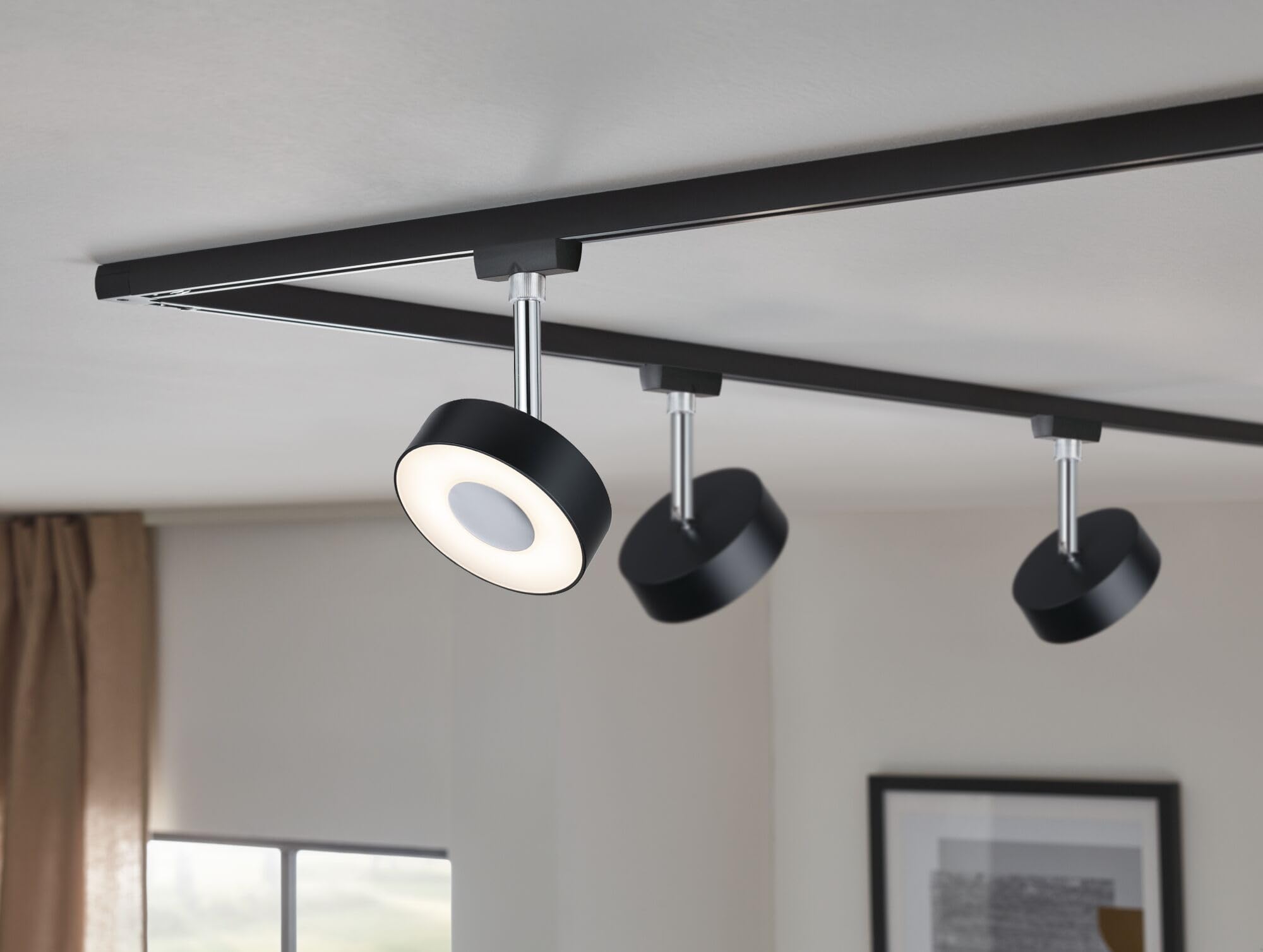 Paulmann 96915 URail LED Schienenspot Circle Einzelspot 152lm 5W 2700K dimmbar 230V Schwarz matt Schienensystem