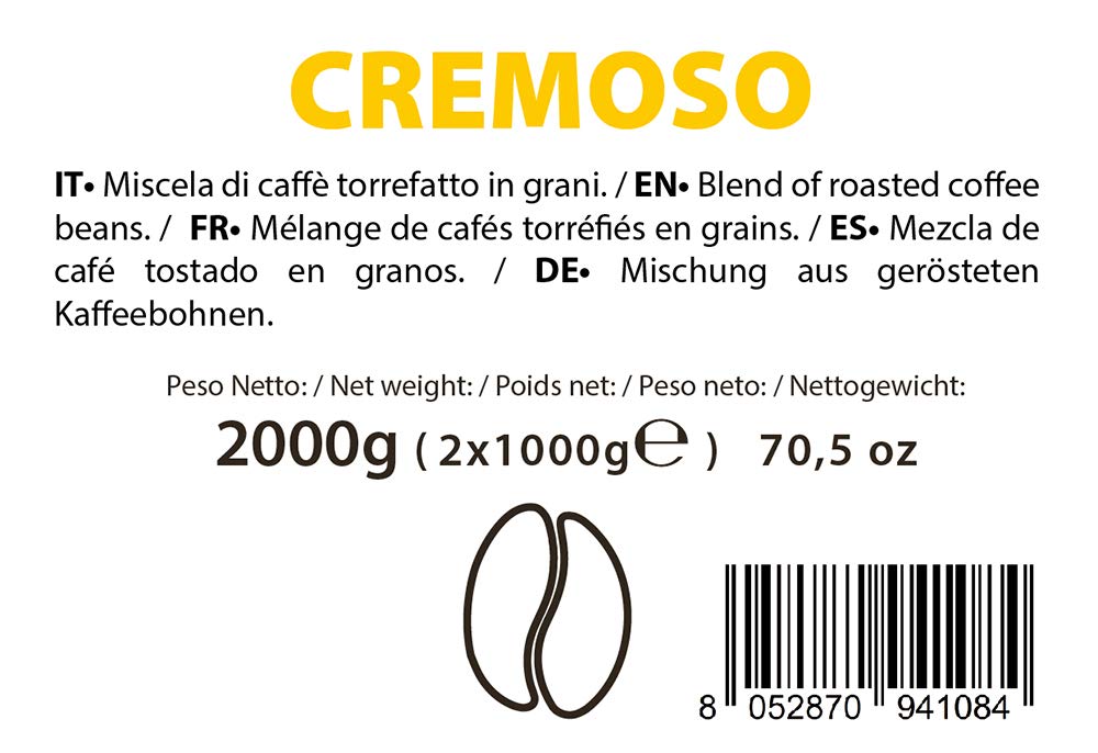 Café en Grano Cremoso Note d'Espresso 2 x 1 kg