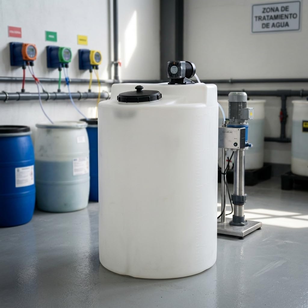 Suinga Deposito de Polietileno Cilindrico para Dosificacion 100 L | Diametro 480 mm y Altura 658 mm | Alta Resistencia para Almacenamiento Seguro de Liquidos | Diseño Duradero