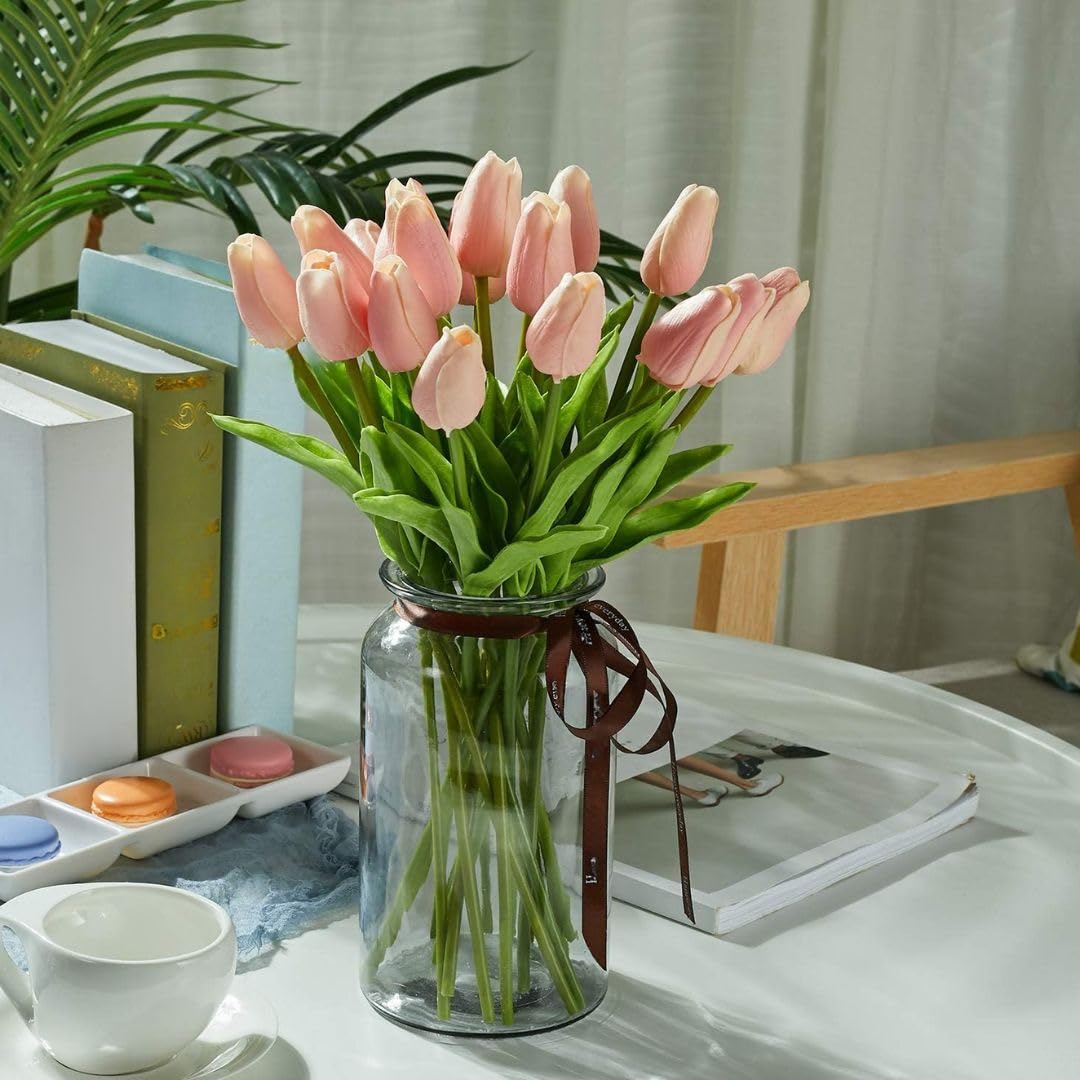 Peach Tulip Flowers - Realistic Artificial Flowers -2 Peach Tulip Flowers - Realistic Artificial Flowers -2