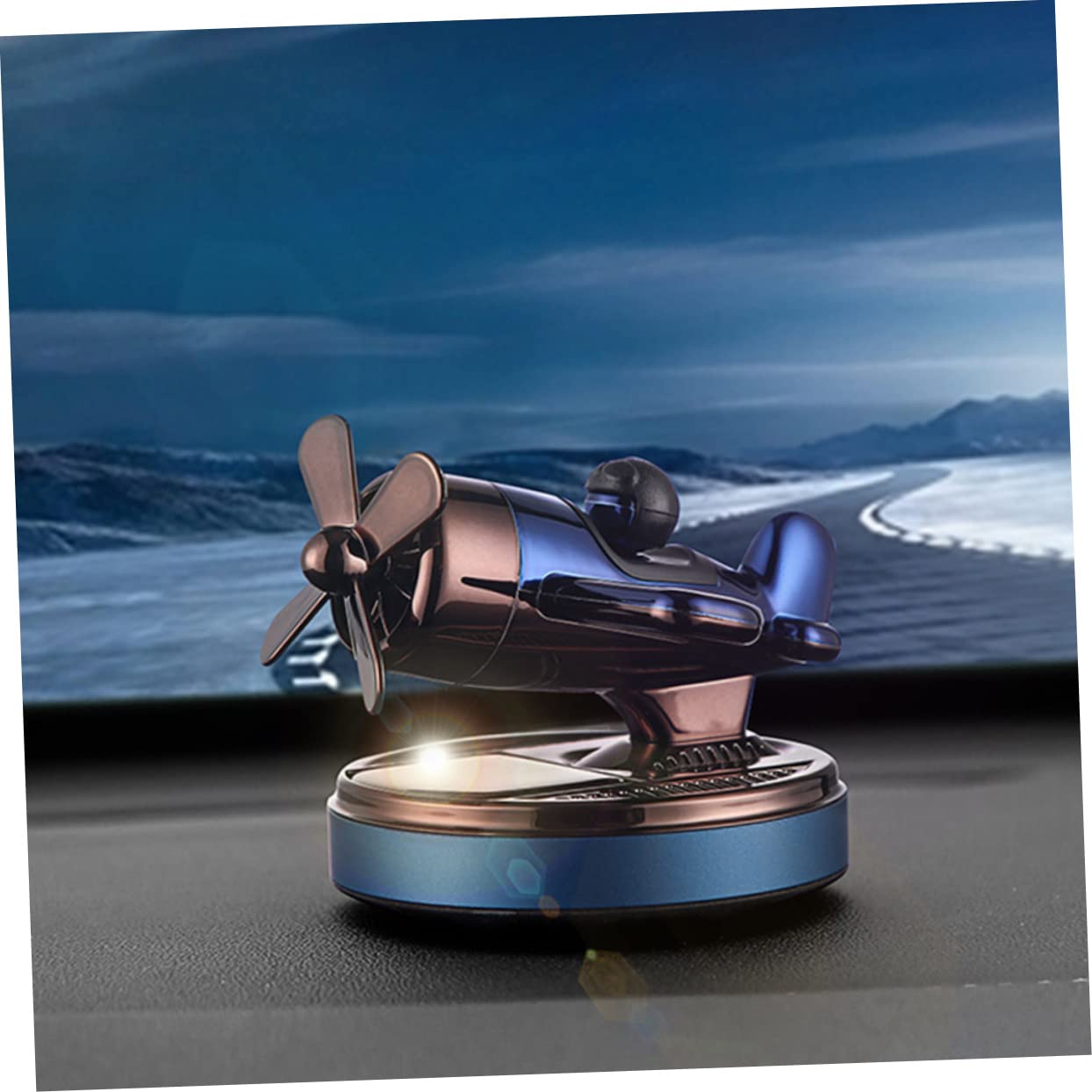 SOLUSTRE 2pezzi Decorazione Auto Con Diffusore Aromatico Solare Accessorio Per Interni Auto Purificatore Aria e Ornamento Design Innovativo Per Fresco e Profumato