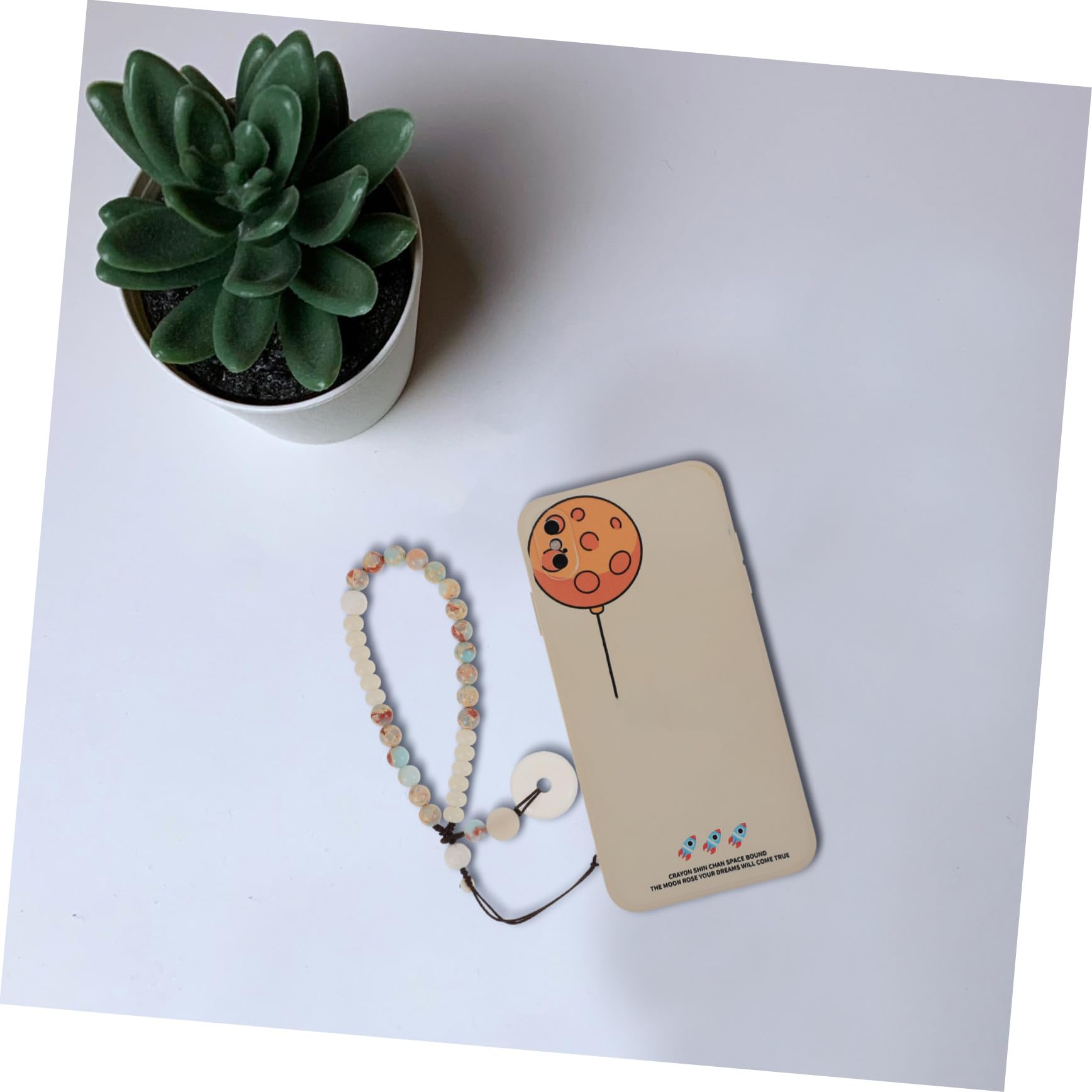 HOMSFOU Cadena De Teléfono Móvil Cordón Pulsera Correa Teléfono Pulsera Encanto Encantos Del Teléfono Muñeca Retro Cuerda Para Teléfono Llavero Con Cuentas Teléfono Colgante De