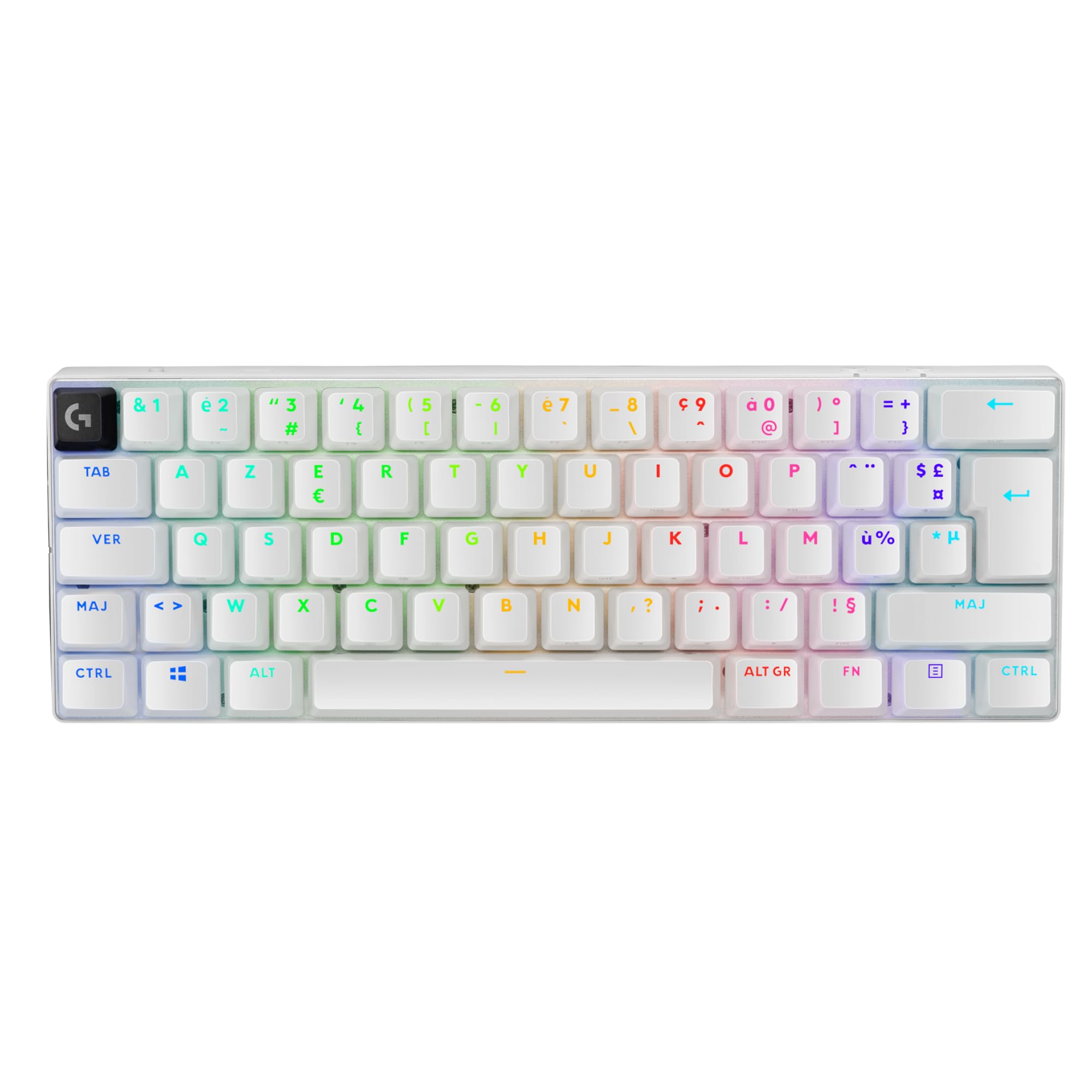 Logitech G PRO X 60 LIGHTSPEED Wireless Gaming Keyboard, AZERTY French Layout, Tactile - White