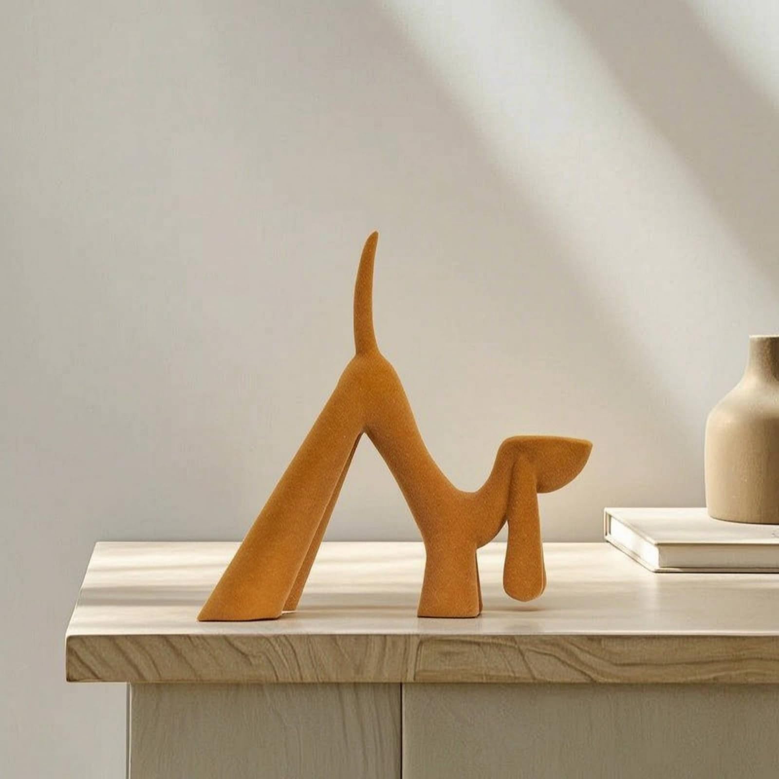 Baoblaze Escultura Metálica Estatua Perro Figurilla Decorativa Adorno Abstracto Estilo Contemporáneo Adecuada para Hogar Estudio Sala Entrada