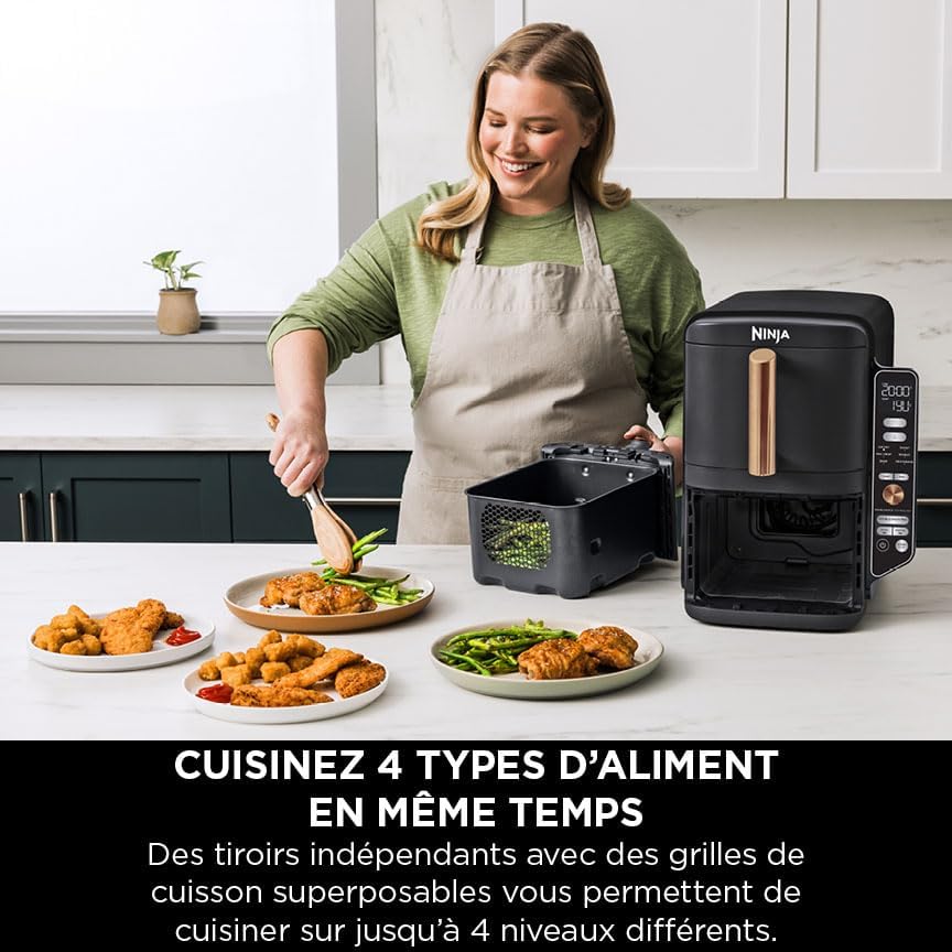 NINJA Double Stack XL Air Fryer: Cuisson croustillante et saine avec 2 tiroirs indépendants (9,5L) - Description