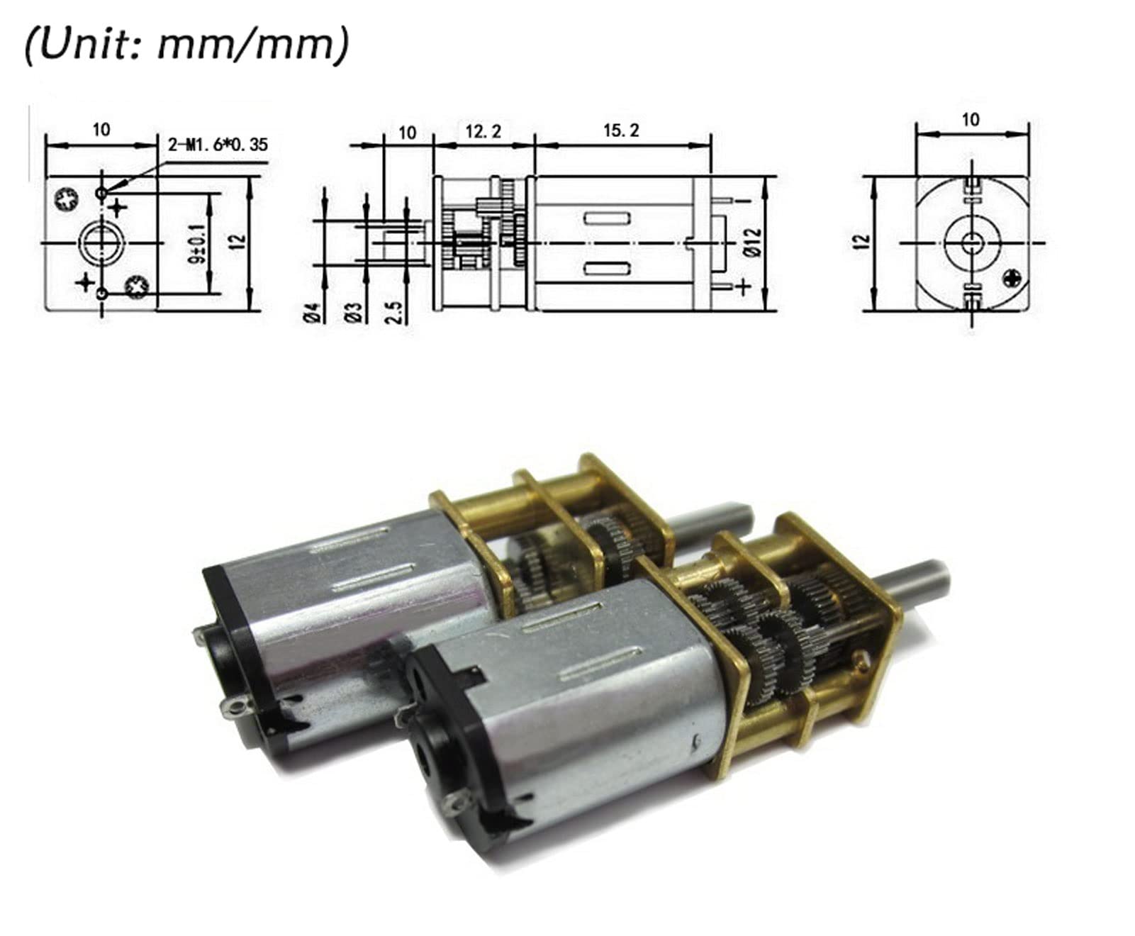 Amazon.com: UMIQUA Electric Gear JA12 N20 Geared Motor, DC 3V 6V 12V Small  Motor, 1:1000 for Smart Electronic Lock, axial Battery (Size : 30, Color :  3V) : Toys & Games
