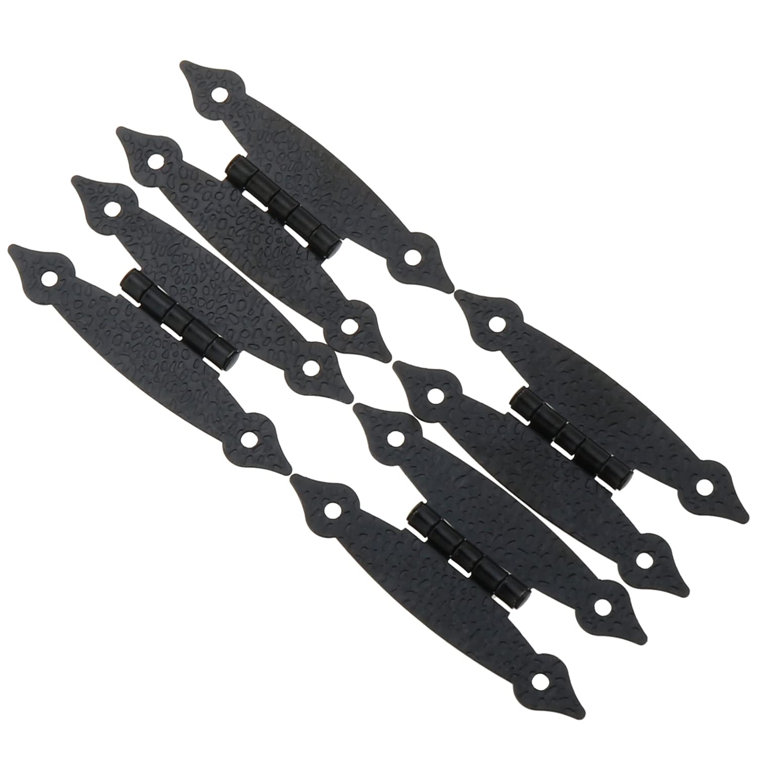 DGZZI 4PCS Black Antique Iron H-Shaped Cabinet Hinges for