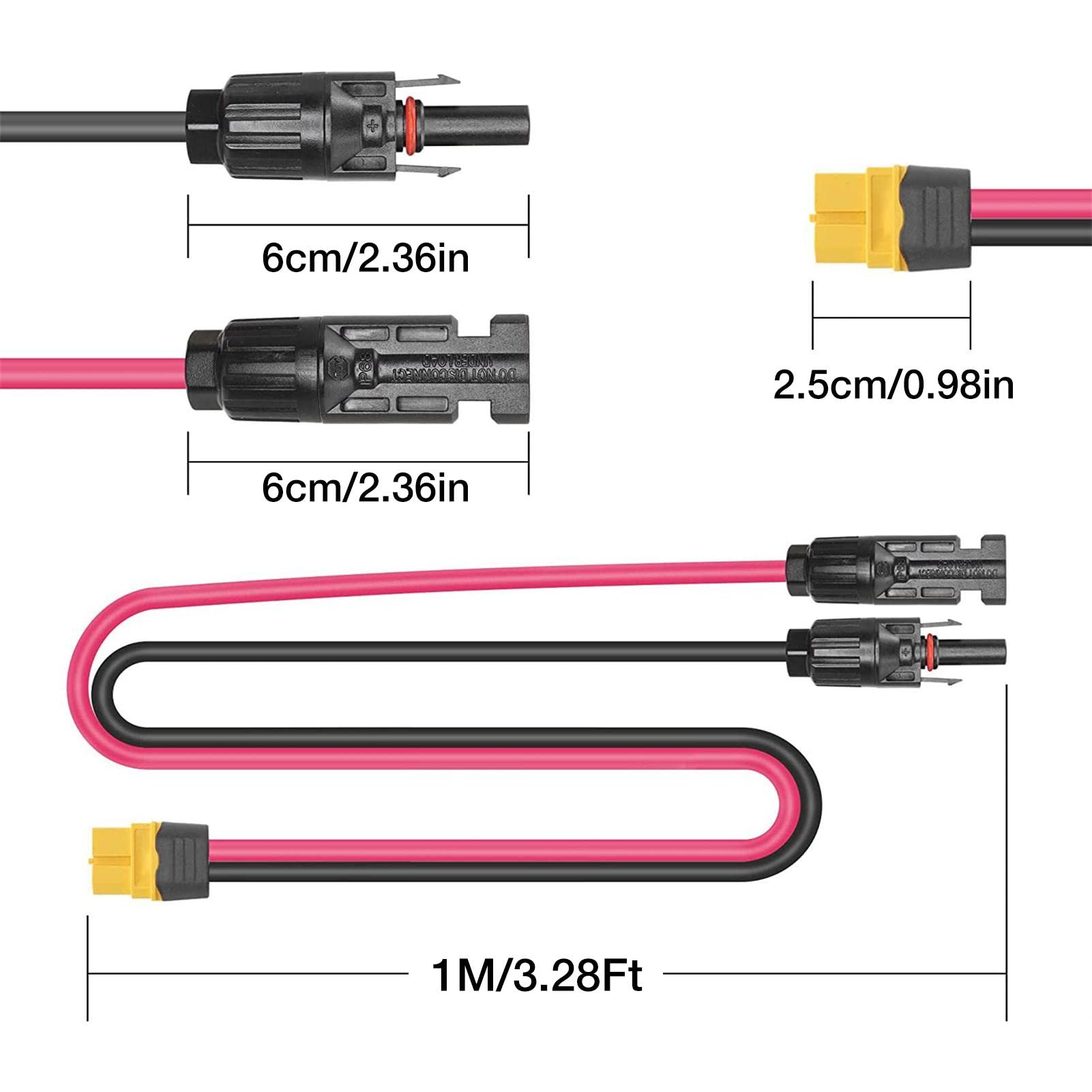 5 Przed?u?acz ?adowania Solar do 0 | Z? ?cze solarne do z? ?cza adaptera 0 - Kabel do przeno?nej elektrowni generatora s?onecznego 12AWG Zcsxk