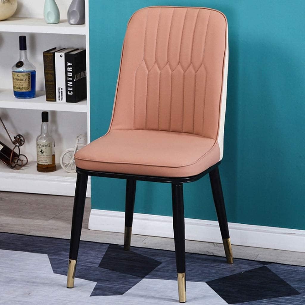 NZDY ダイニングチェアキッチンダイニングチェア、レザーメタルラック