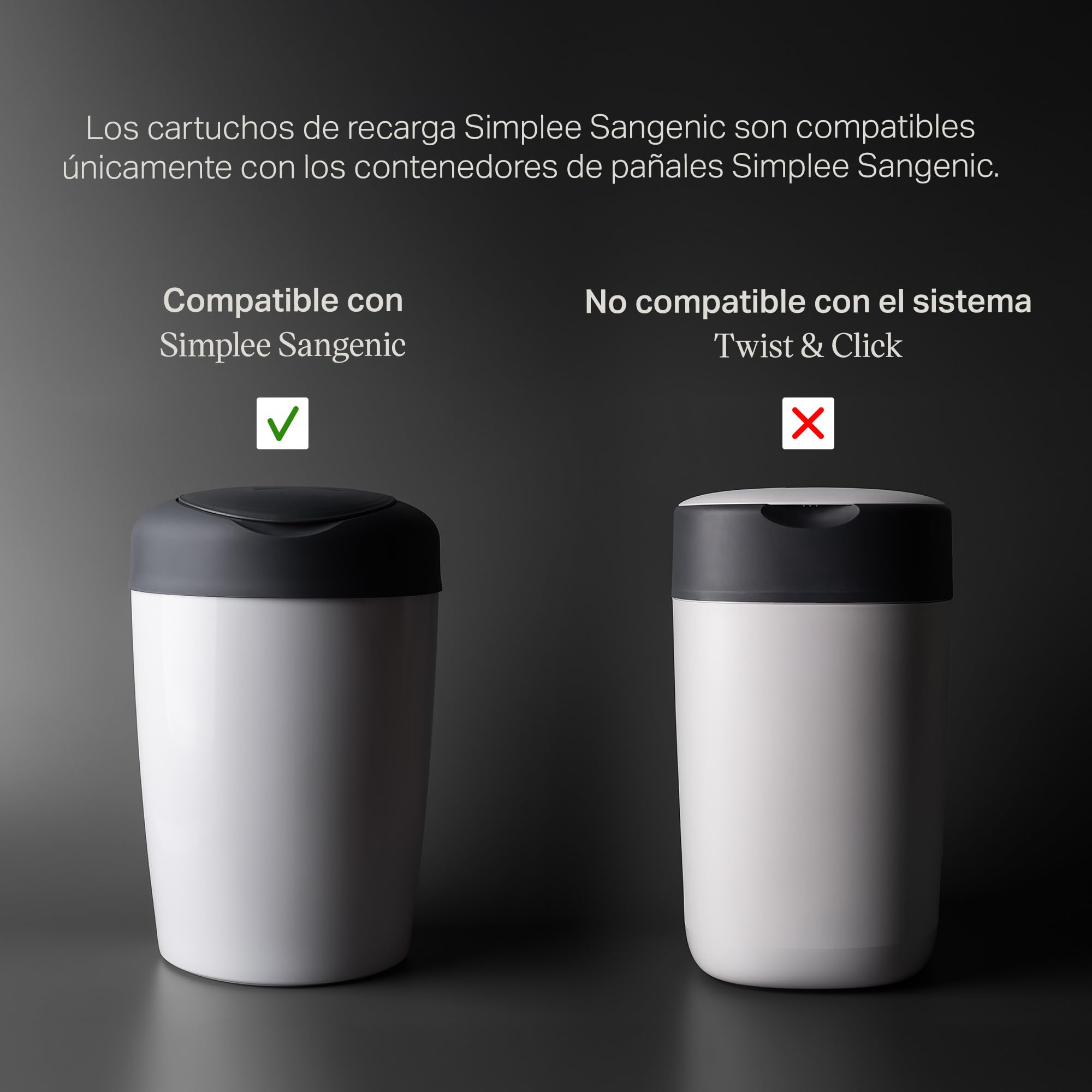 Tommee Tippee Simplee Recambio para el Contenedor, Paquete de 6, solo compatibles con contenedores de pañales Simplee Sangenic