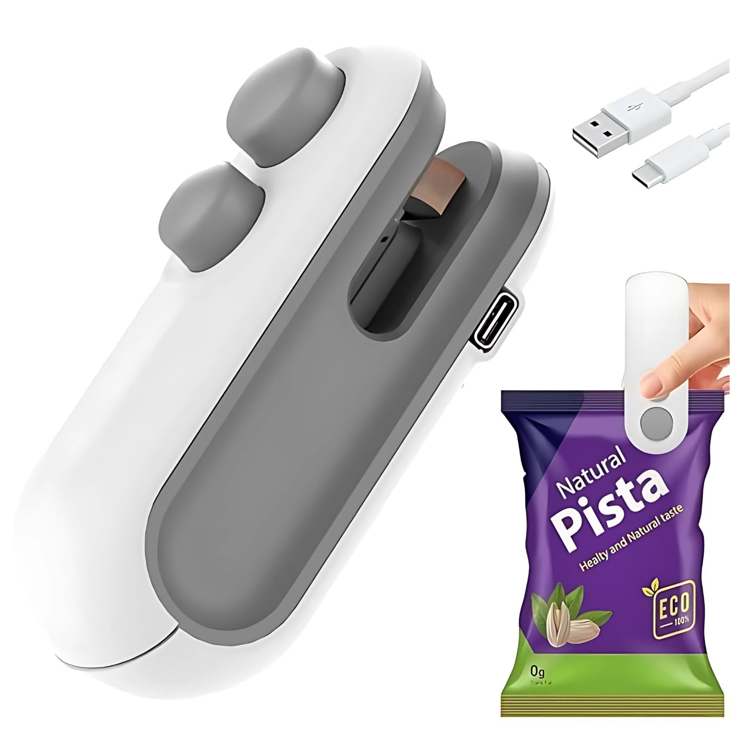 Patel's Kitchen Portable Mini Sealing Machine, Handheld Packet Sealer for Food, Snacks, Chips, Fresh Storage, Plastic Bags Sealing Machine, 1 YEAR Warranty-image-24