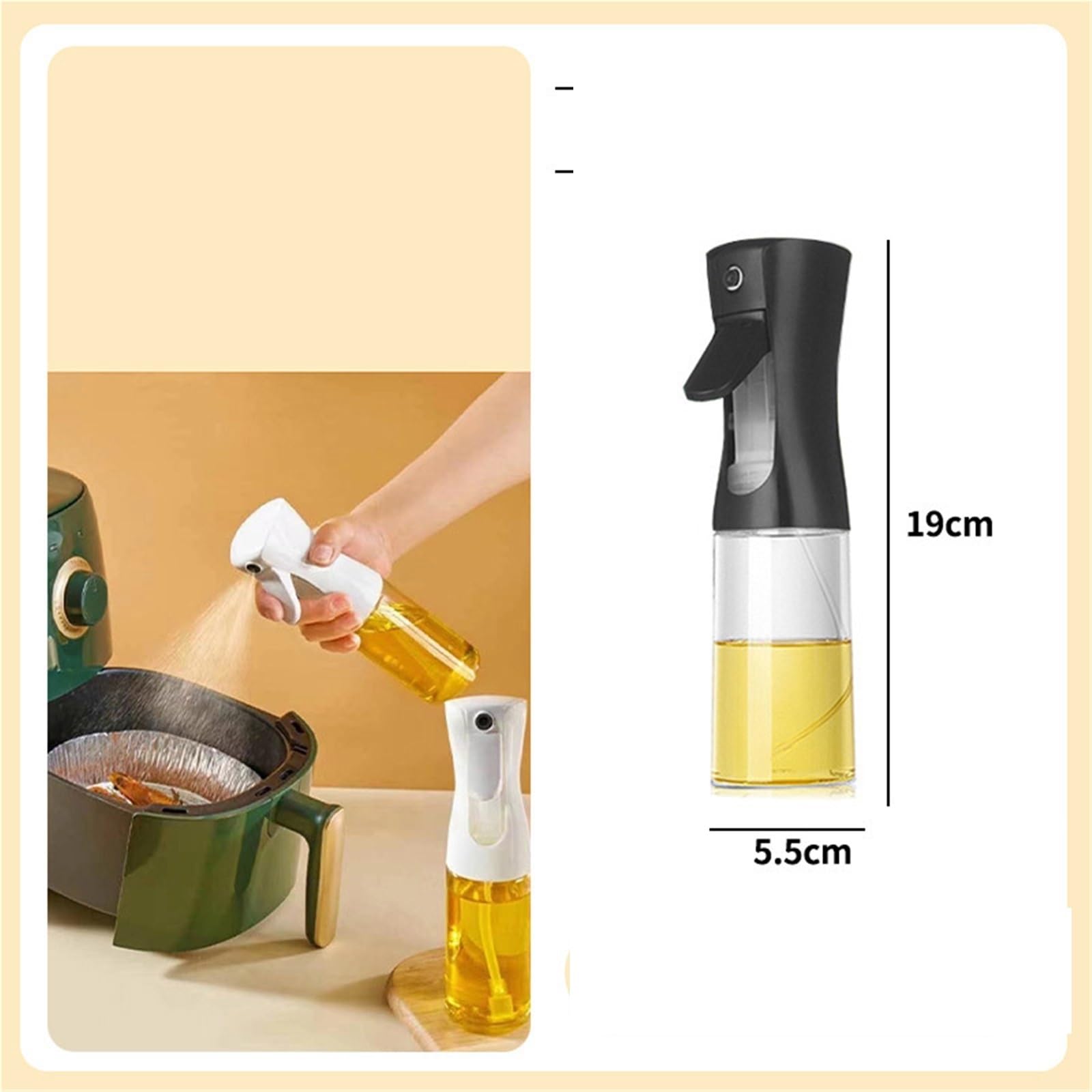 Pulverizador de aceite de cocina, Botella Rociadora De Aceite for Cocina, Pulverizador for Freidora Aire, Barbacoa Y, 10 Uds(Black)