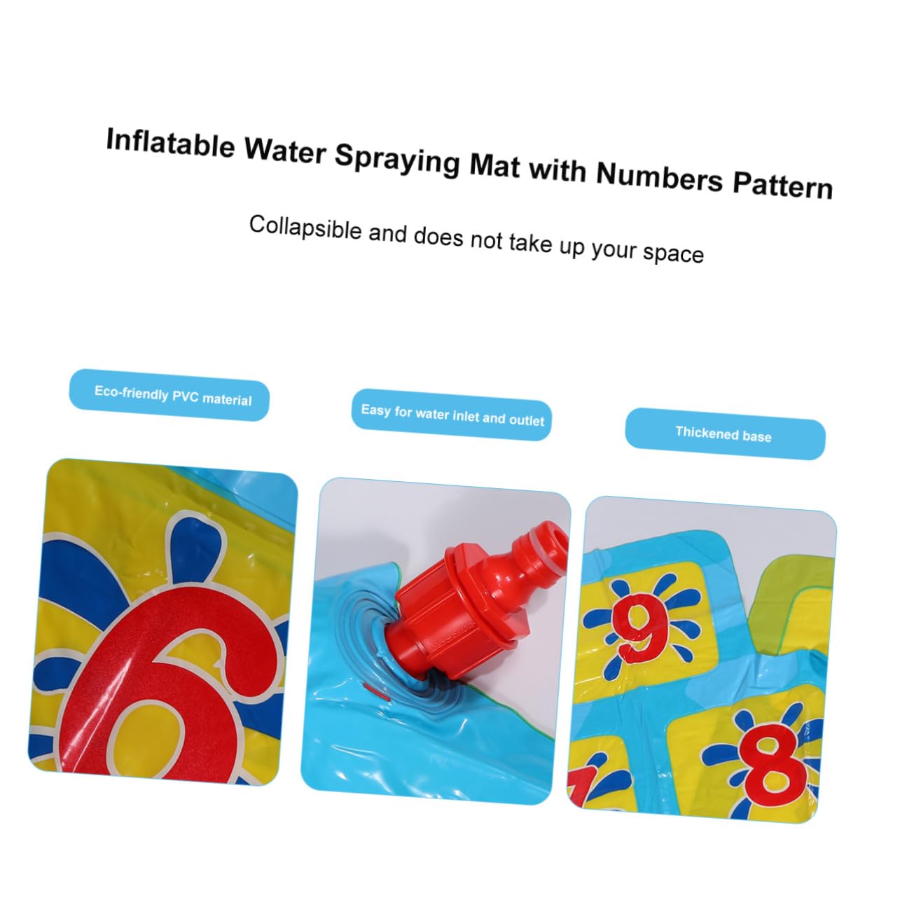 Colchoneta Inflable de Agua Azul de Plástico para Niños