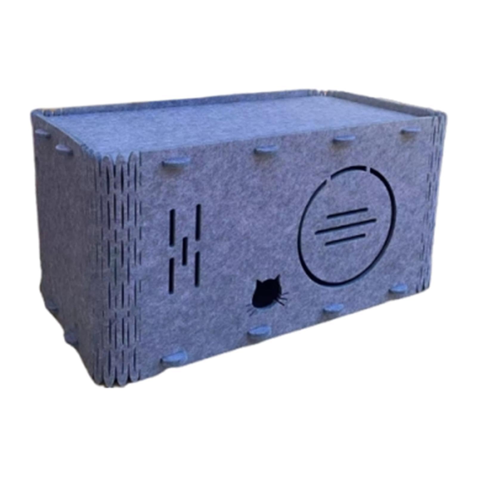 ????? Cat House Pet Tunnel Portable Prevents Furniture Damage Cat Tunnel Enclosed Bed Felt Hideaway Bed for Multiple Cats