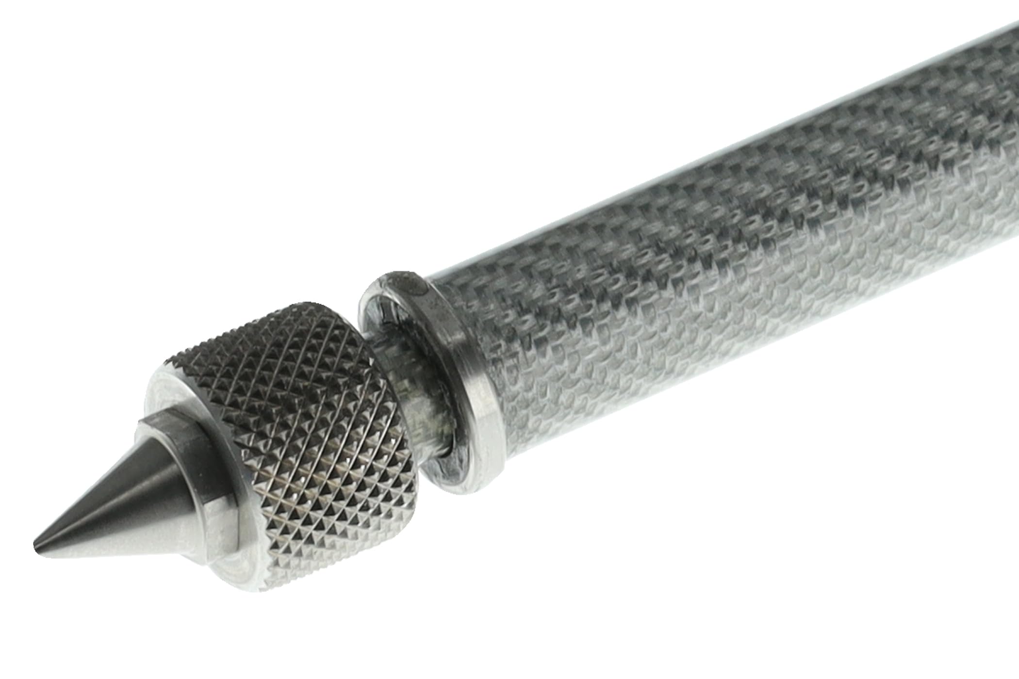 Stahlhammer Cellostachel - Carbon Fiber Silber - 25° Knickstachel - Medium 27-47cm - Stabdurchmesser Ø 11 mm - 125g - Inklusive Ersatzspitze