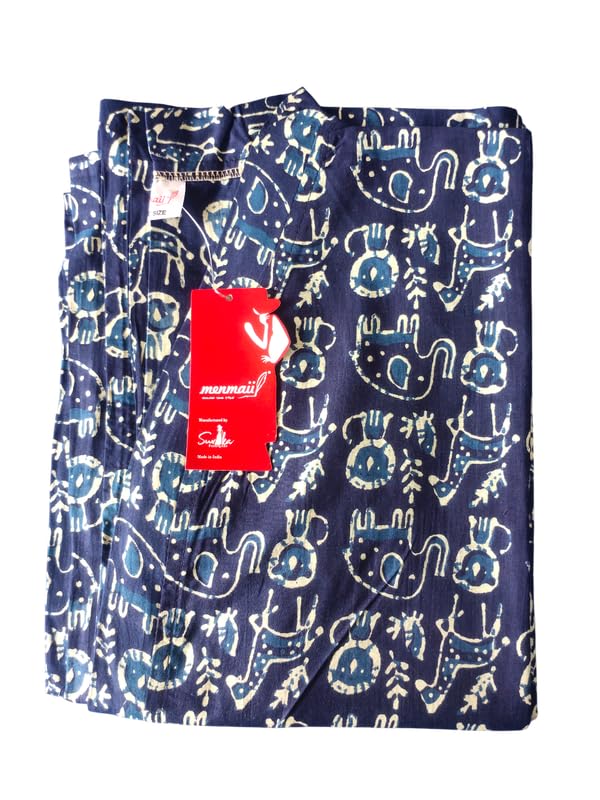 Image of MENMAII Cotton Feeding Robe for Women | Soft Breathable Maternity & Nursing Wear | Front Open Easy Feeding Access | Comfortable Nightwear for New Moms|Calf Length [Size: L,XL,XXL,3XL /FS]