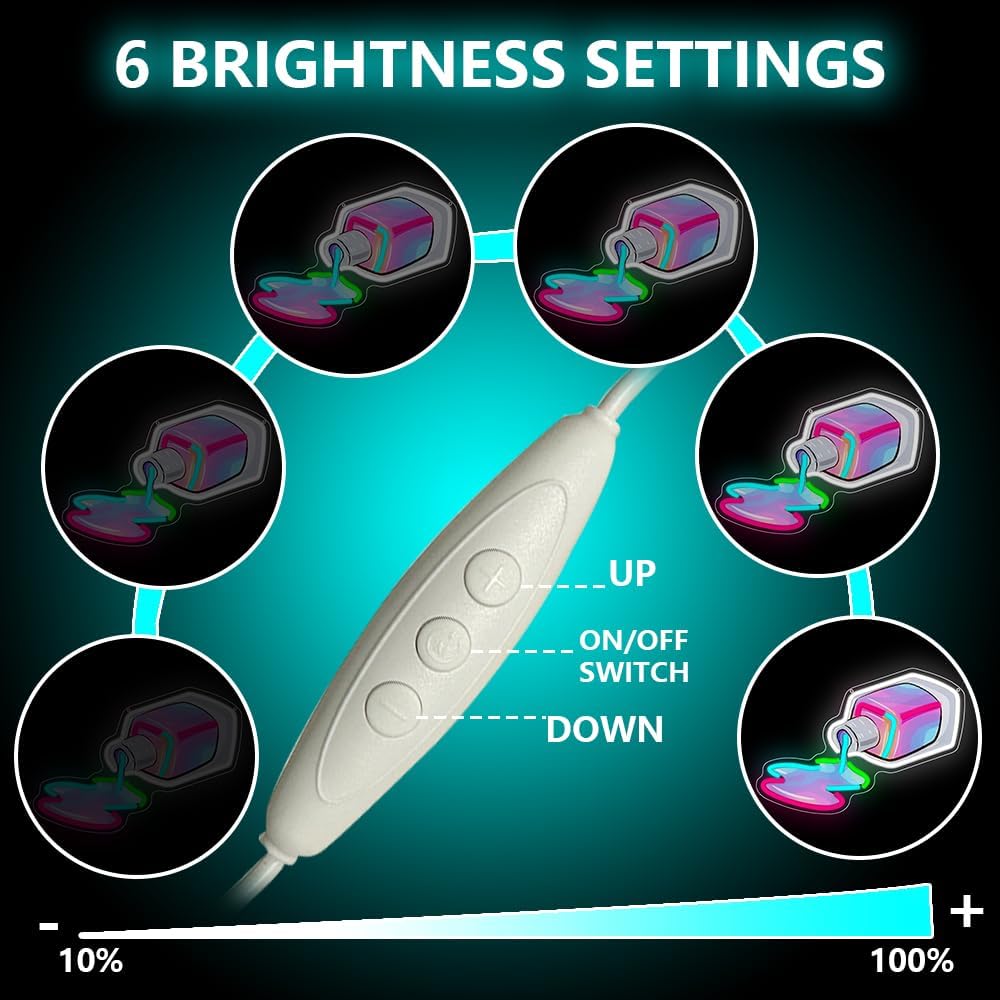 Nail Polish Neon Sign,Nails LED Neon Signs for Wall Decor,Nail Polish Bottle Neon Sign for Salon,Beauty Room,Bedroom,Nail tech Decor Gifts,Home Art,Christmas, Birthday - Image 2