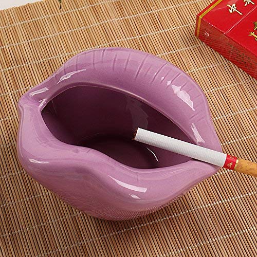 Cigarette Ashtray Indoor or Outdoor The Ashtray Ms Korea Fashion Creative Personality Send Bestie Friends Birthday Gift Ornaments Practical Size: 12Cm* 6Cm,Purple Charm,Colour:Red People