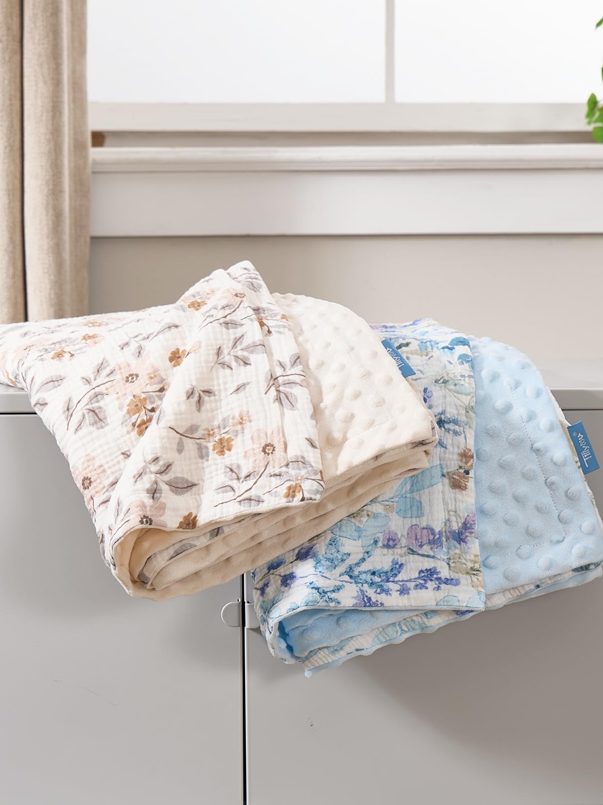 TILLYOU Babydecke Baumwolle 75x100 cm Doppelseitig Kinderdecke Musselin Decke Baby Krabbeldecke für Neugeborene, Gelber Jasmin