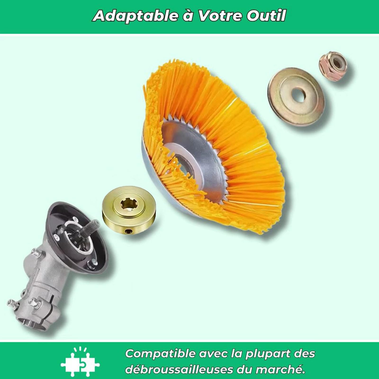 kimeo G80 Pro | Tête de Coupe en Nylon résistante, adaptée aux tondeuses à Gazon et aux Coupe-Bordures, pour Un désherbage Efficace