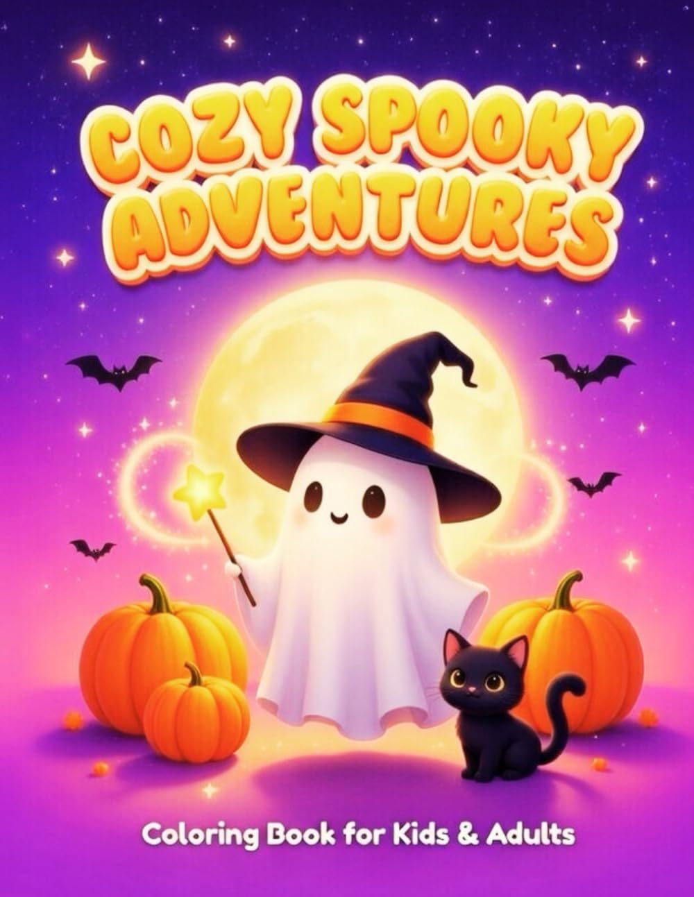 COZY SPOOKY ADVENTURES: 25 Adorable Halloween Scenes with 4-Way Color Guides – A Relaxing Coloring Book for Kids, Teens, and Adults – Relaxing Spooky ... Pumpkins, Ghosts, Dragons & Cozy Fall Fun