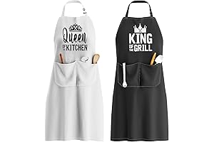 King & Queen Apron Set: Perfect Couple Christmas Gift Idea