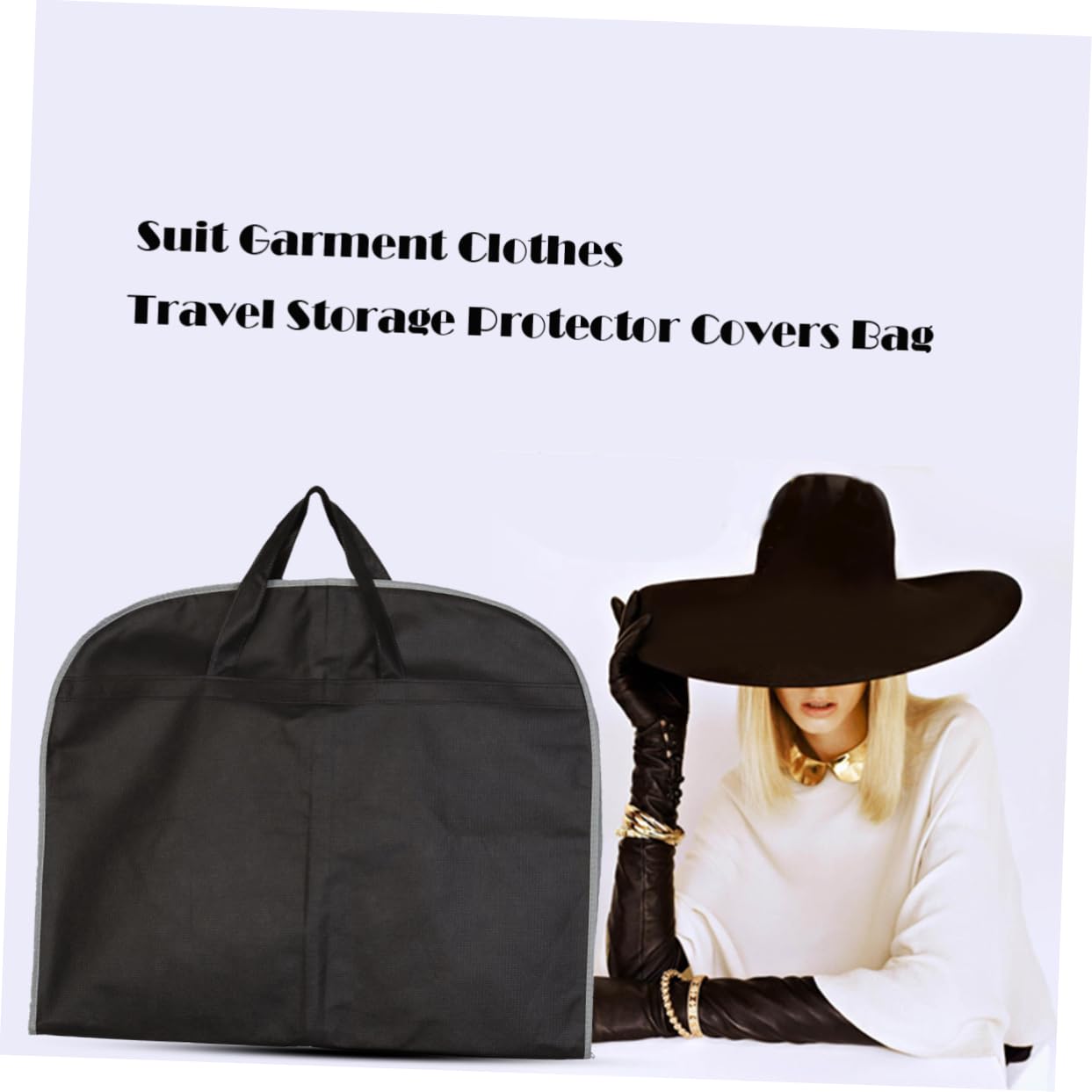 Gatuida 3 Piezas Guardapolvo para Ropa de Viaje Fundas Protectoras de Viaje Color Negro Cierre de Cremallera el Maletero del Coche Transporte