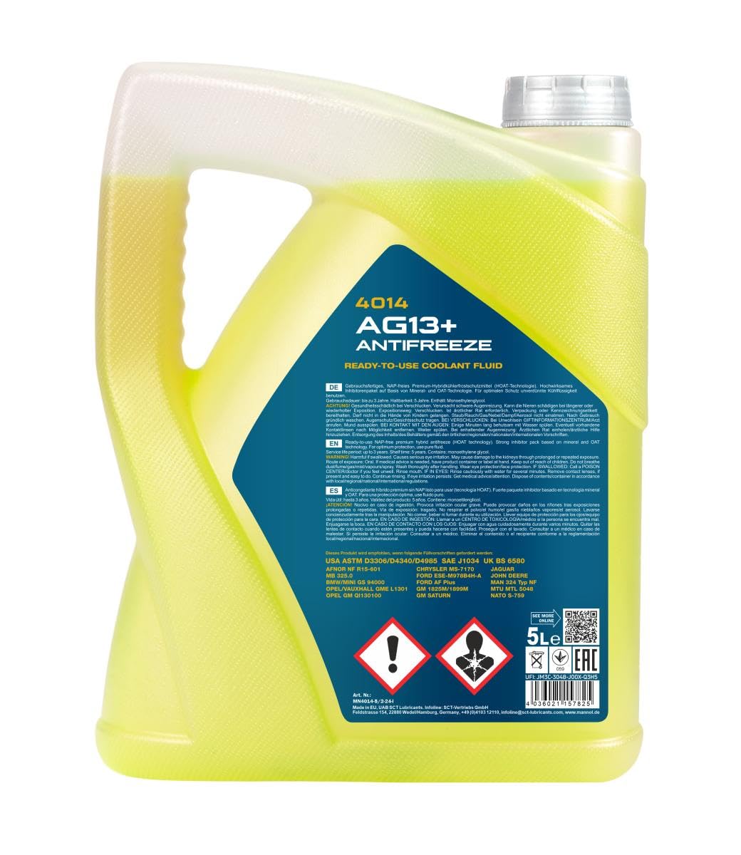 MANNOL 4014 Antifreeze AG13+ (-40) Advanced 5L