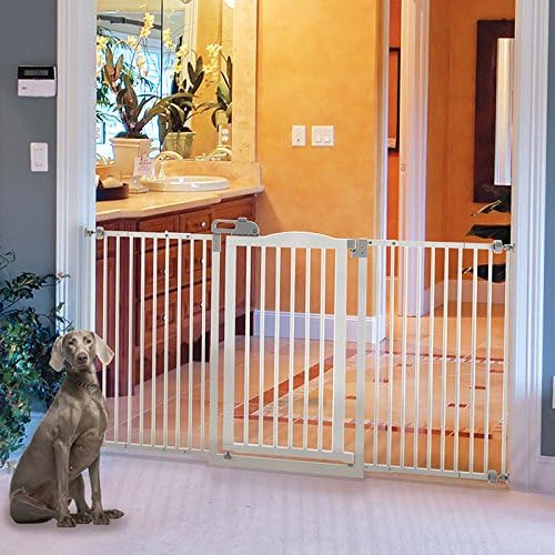Brown Pine and Steel Pressure Mounted Pet Gate