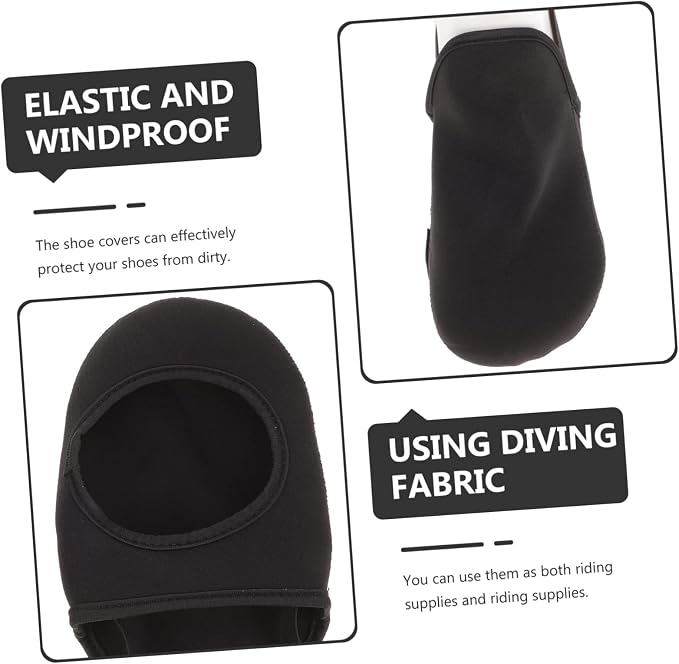 Cubrezapatos térmicos para ciclismo 2pcs neopreno negro miniatura 7