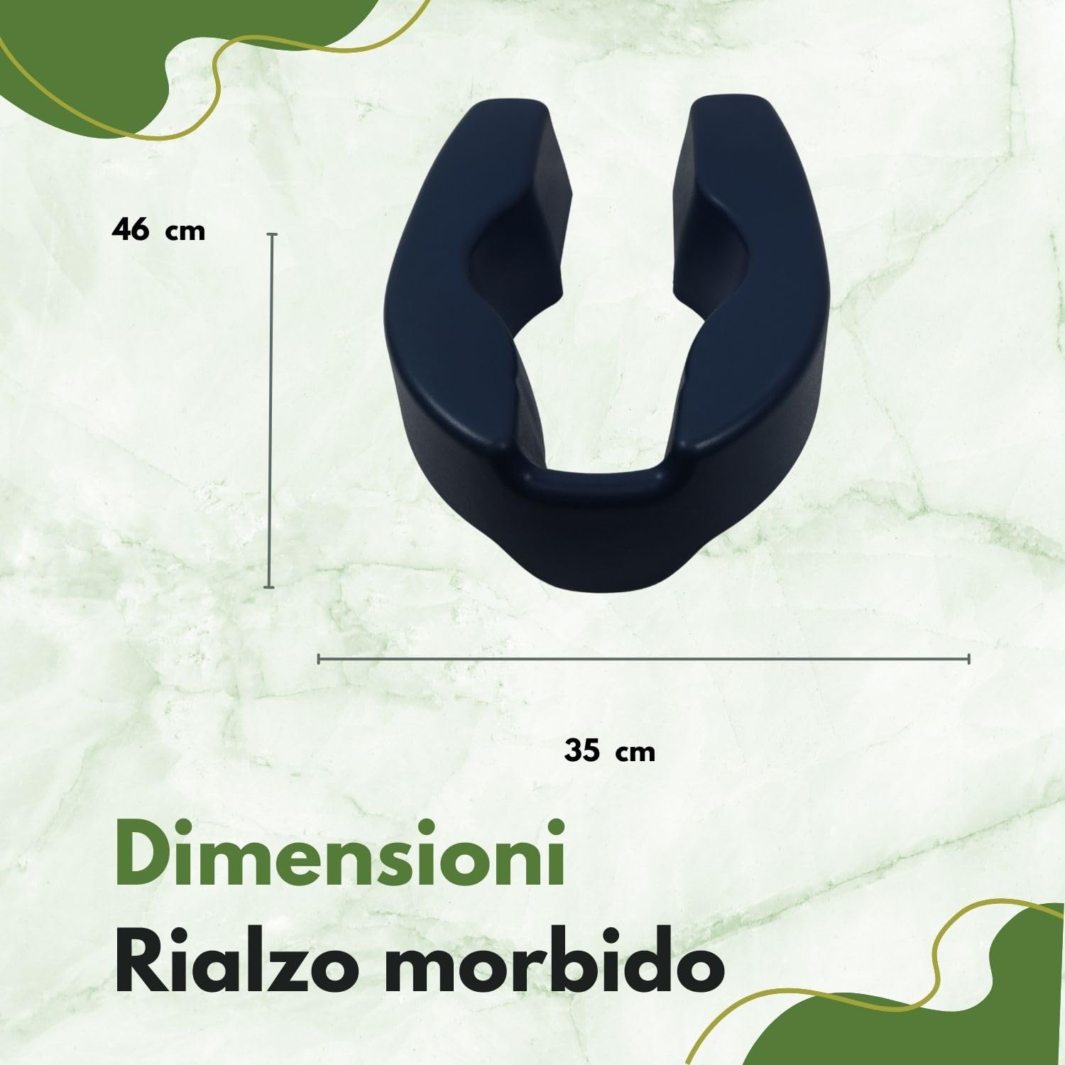TERMIGEA Rialzo Wc e Bidet adatto SOLO per sanitari forma OVALE 10 cm Idrorepellente e Lavabile in EVA Rialzo Wc Per Anziane e Disabili resistente a macchie e odori. Solo da appoggio senza fissaggio