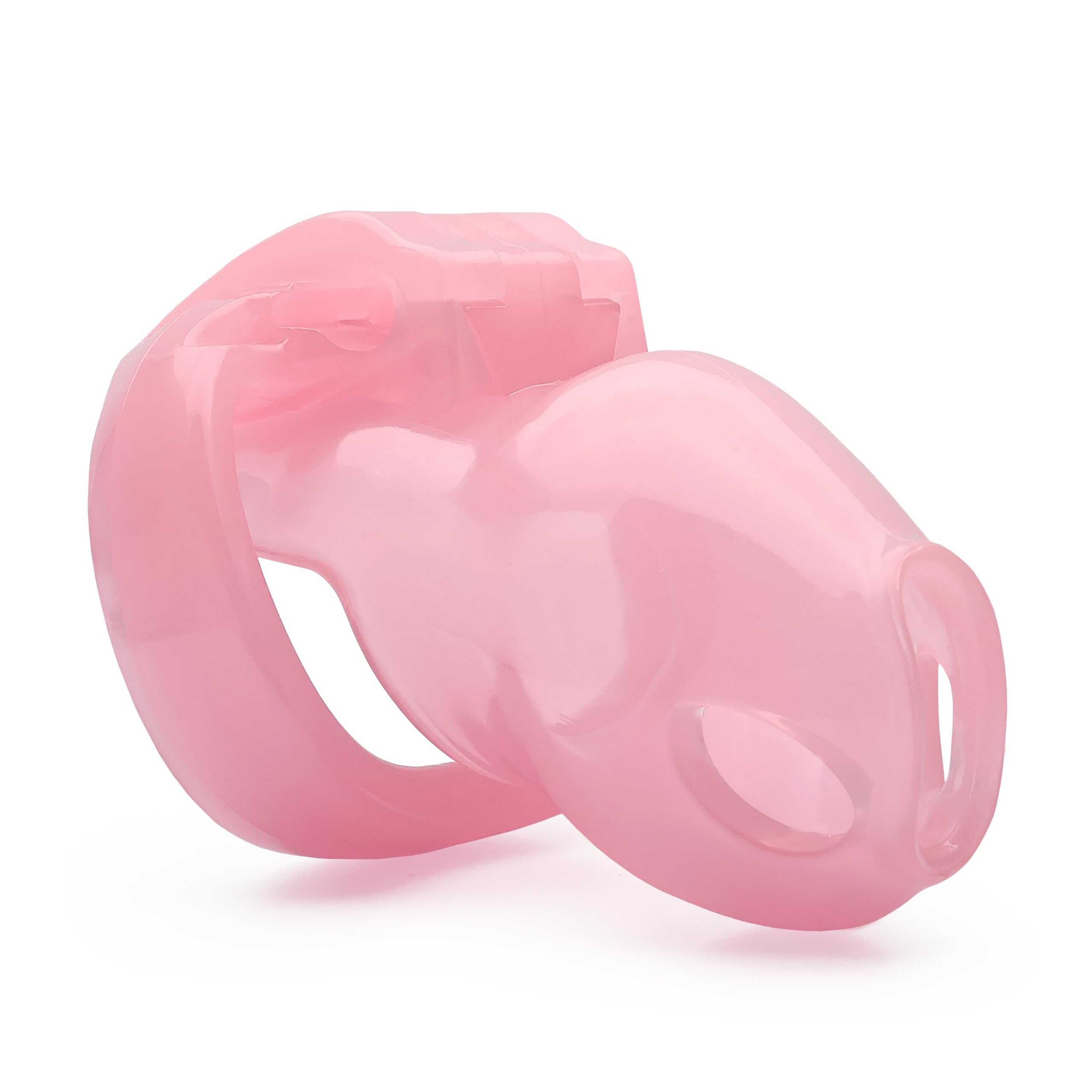 HT-V4 Chastity Cage for Men | 5 Adjustable Wide Rings &amp; 6 Colors | Beginner-Friendly | Adult Sex Toy with Sizing Guide (Pink, Small)